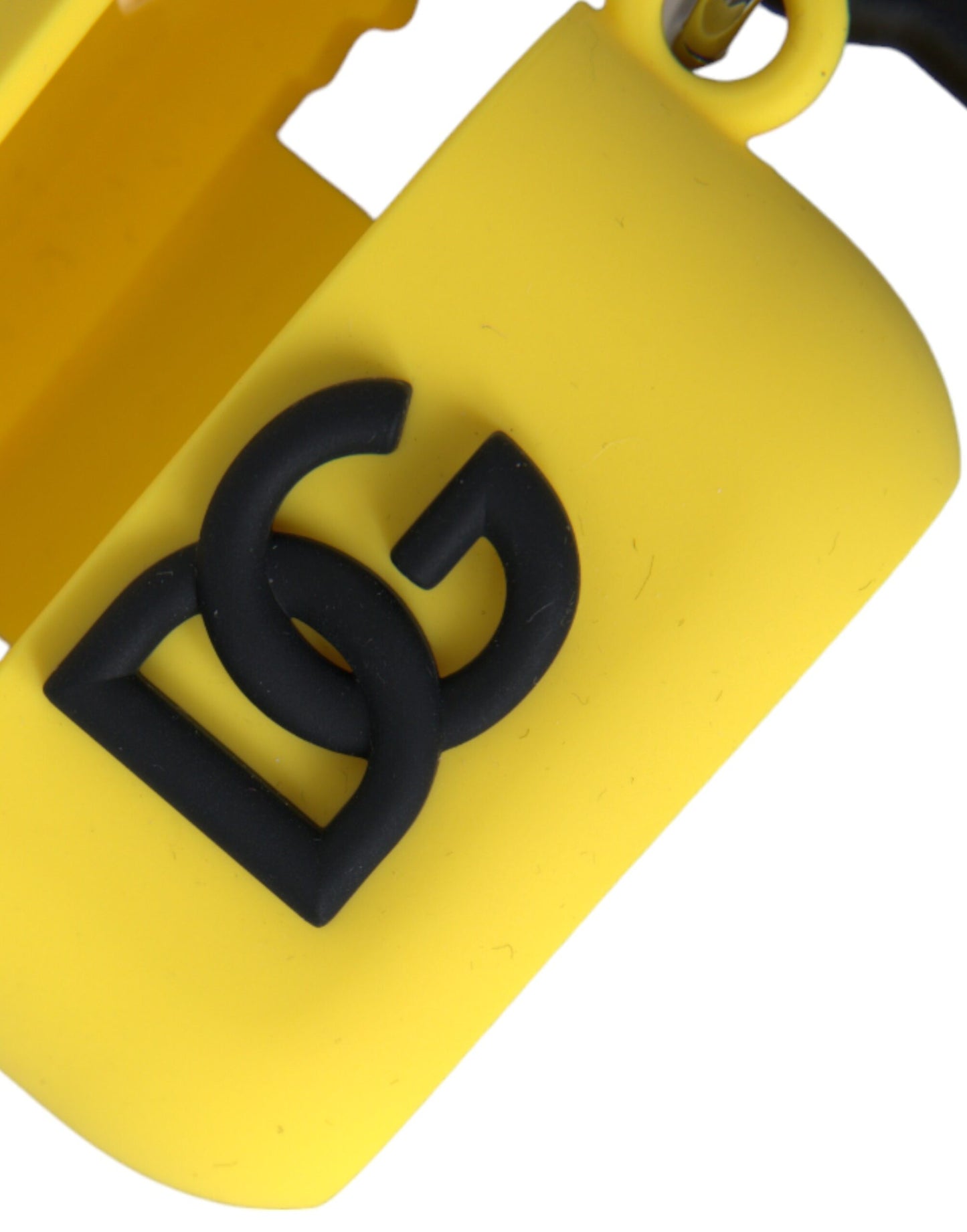 Dolce & Gabbana Estuche para Airpods con logo en relieve de silicona amarillo