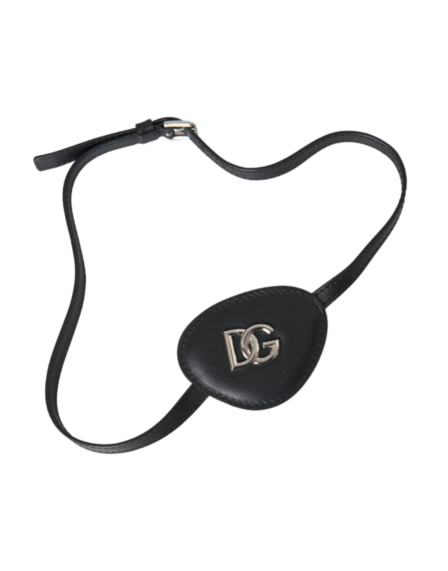 Dolce & Gabbana Parche en el ojo con logo DG de metal en piel de becerro negra