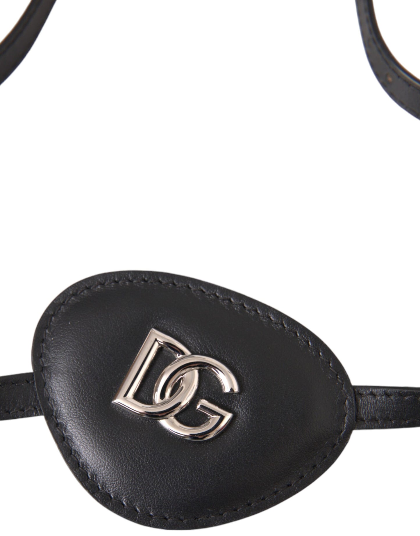 Dolce & Gabbana Parche en el ojo con logo DG de metal en piel de becerro negra