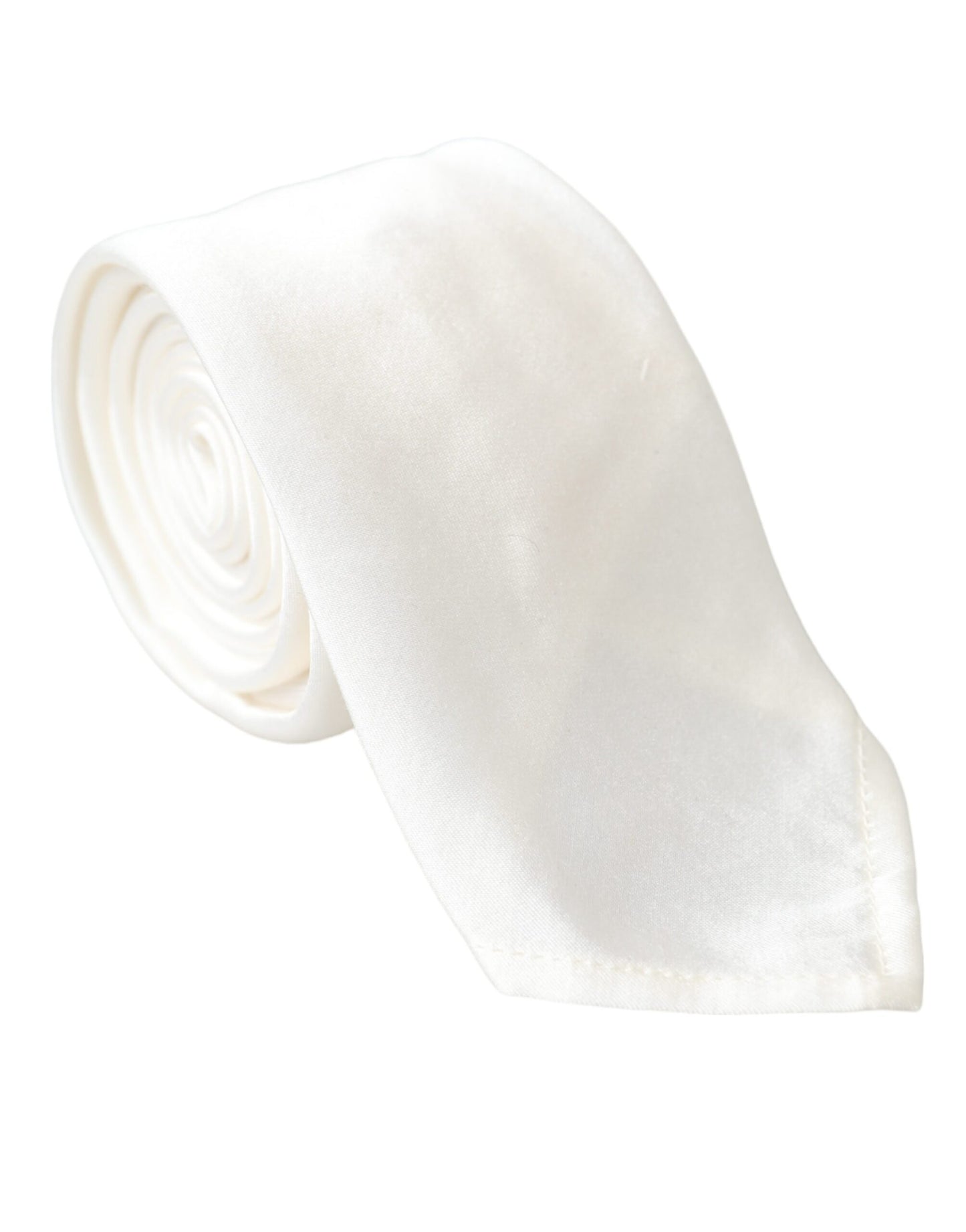 Dolce & Gabbana Corbata ajustable en mezcla de seda blanca Hombre