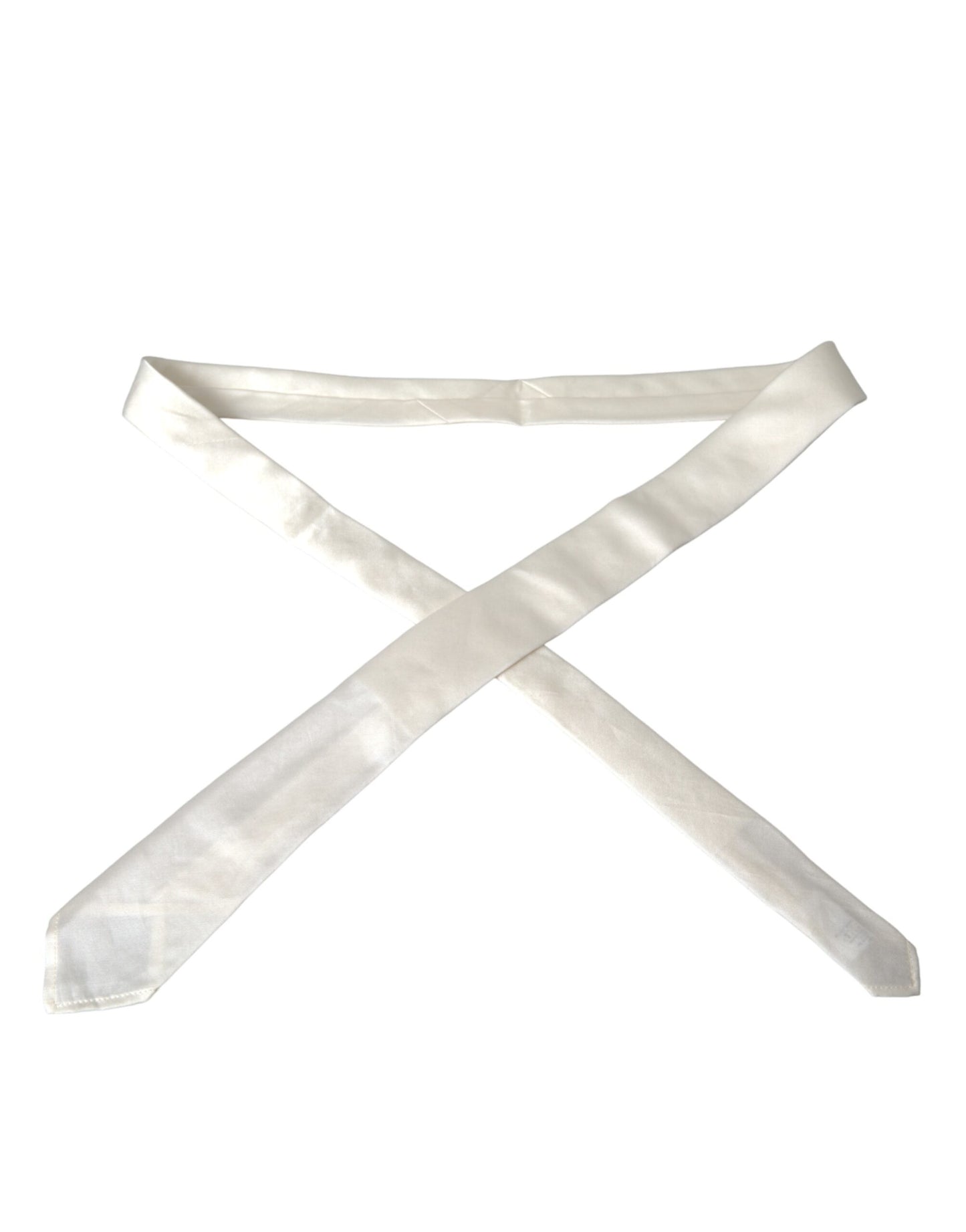 Dolce & Gabbana Corbata ajustable en mezcla de seda blanca Hombre
