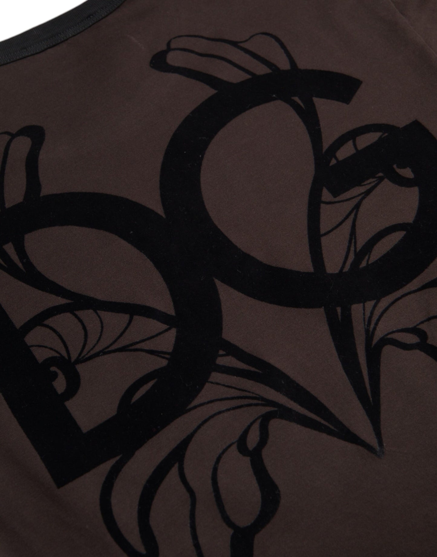 Dolce & Gabbana Jersey marrón con cuello redondo y logo DG