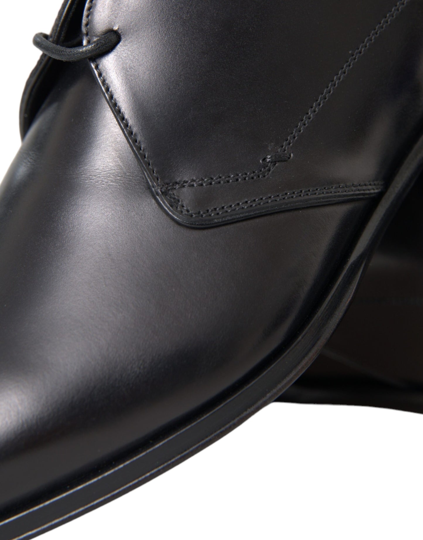 Dolce & Gabbana Zapatos de vestir formales Derby de cuero negro para hombre