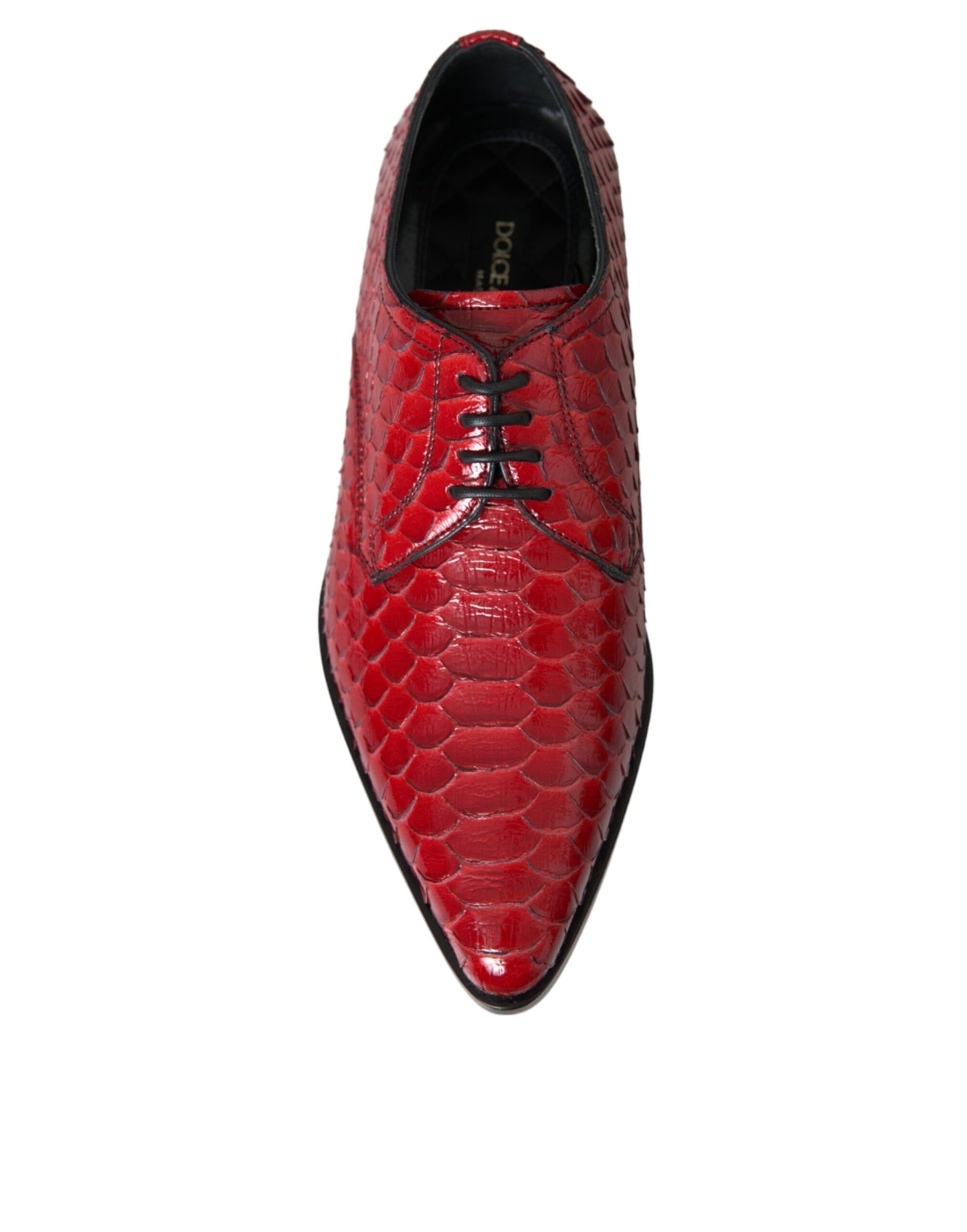 Dolce & Gabbana Zapatos formales Derby barnizados con textura roja para hombre