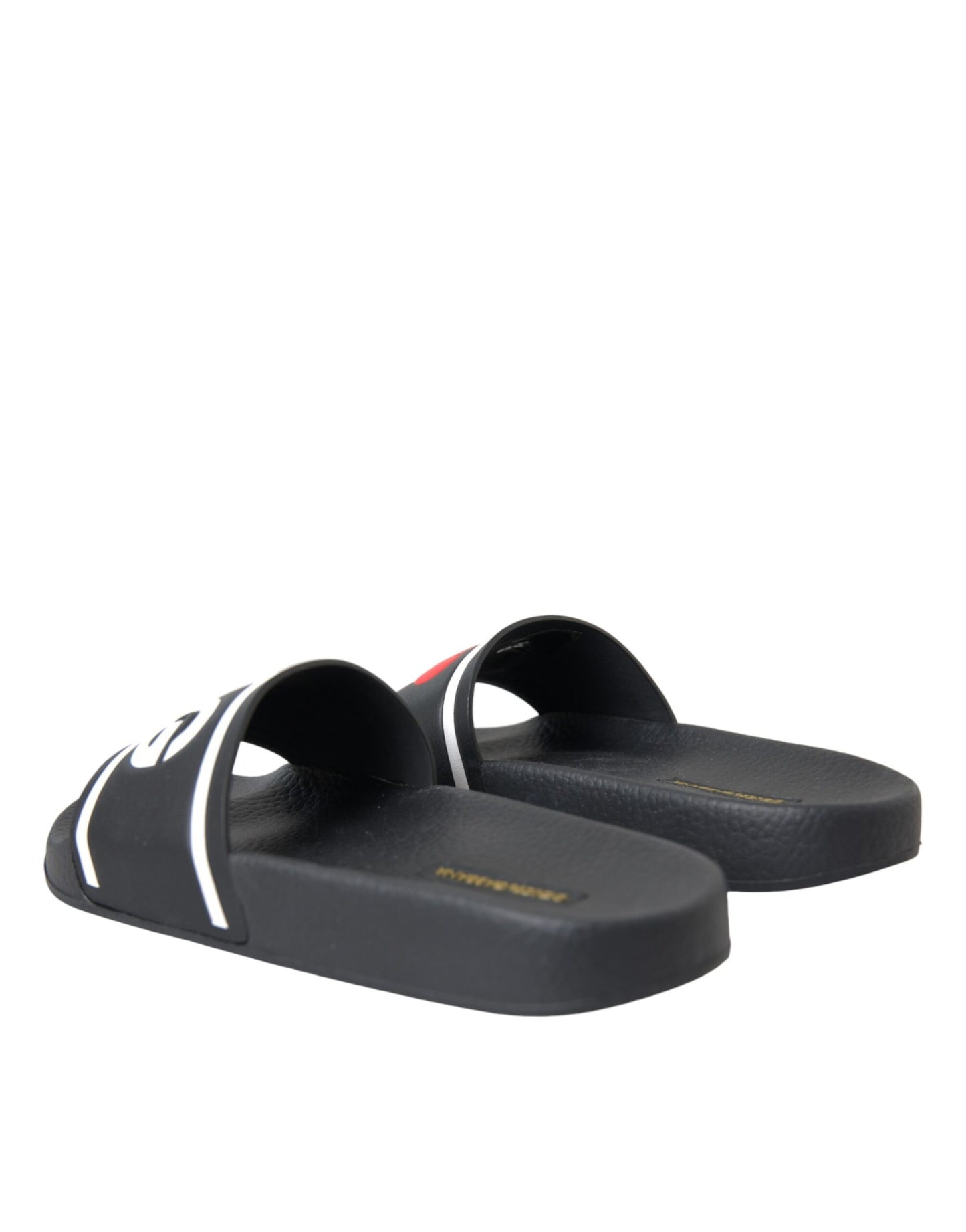 Dolce & Gabbana Sandalias I Love D&G de cuero negro Zapatos tipo chanclas