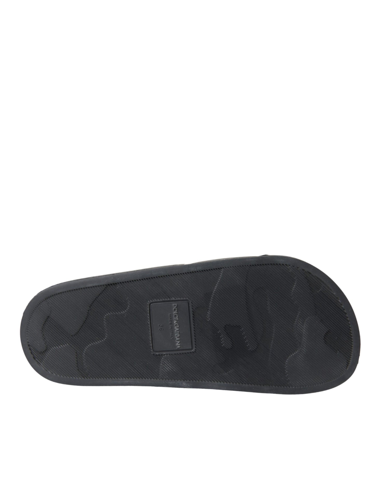 Dolce & Gabbana Sandalias I Love D&G de cuero negro Zapatos tipo chanclas