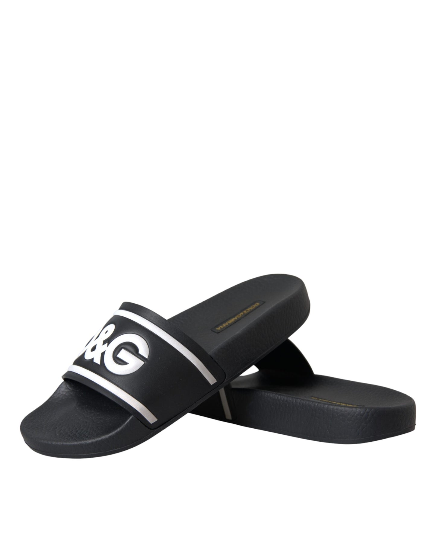Dolce & Gabbana Sandalias I Love D&G de cuero negro Zapatos tipo chanclas