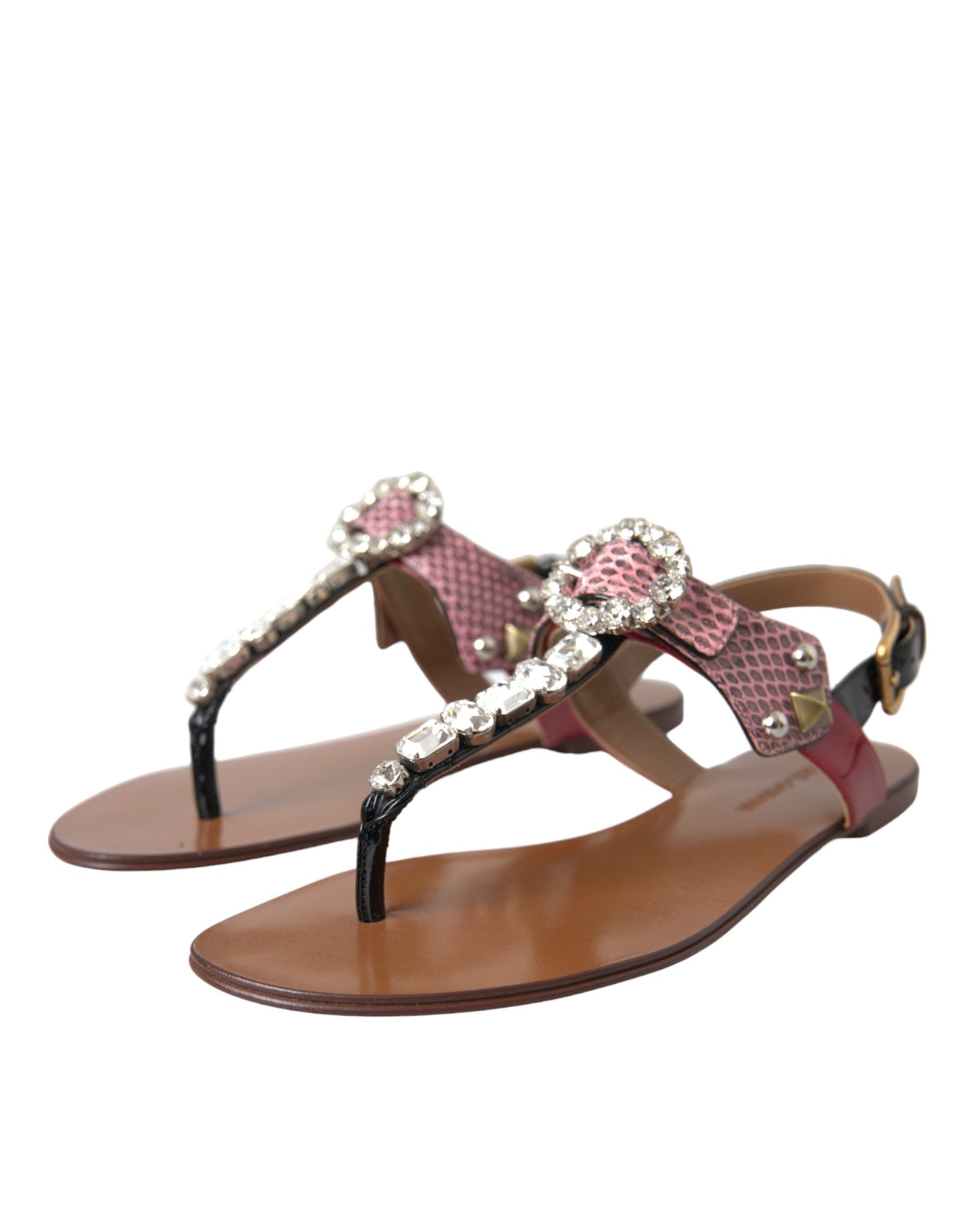 Dolce & Gabbana Sandalias con cristales multicolores Chanclas Zapatos