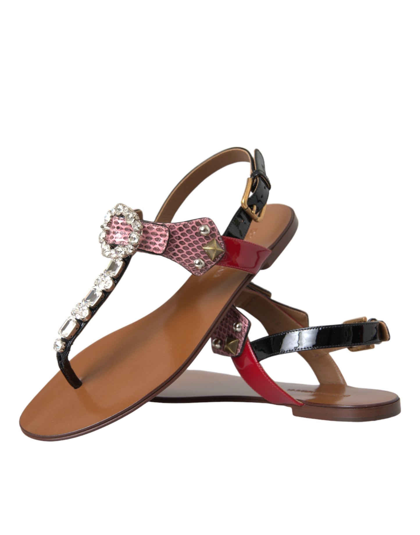 Dolce & Gabbana Sandalias con cristales multicolores Chanclas Zapatos