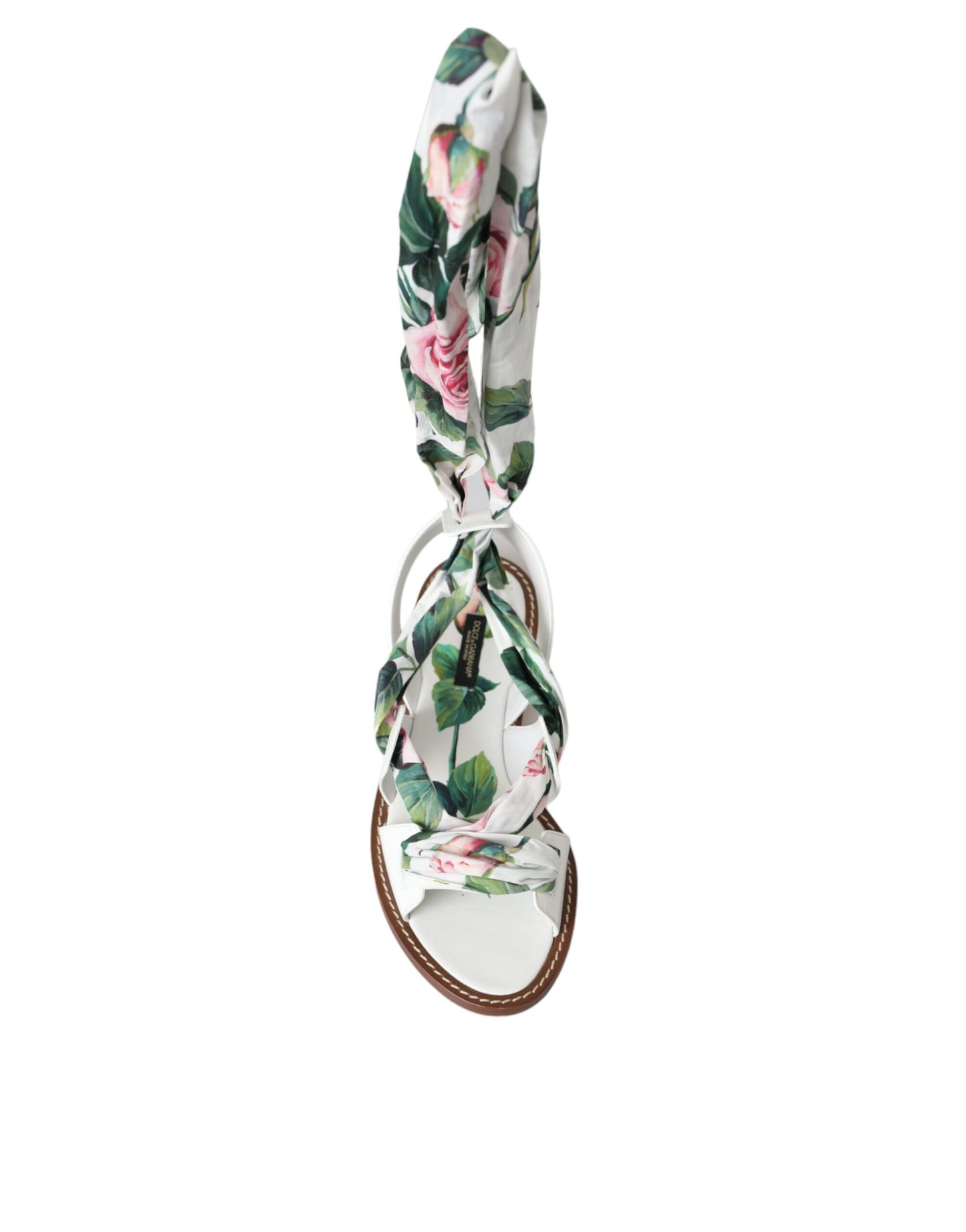 Dolce & Gabbana Zapatos con sandalias cruzadas al tobillo con estampado floral multicolor