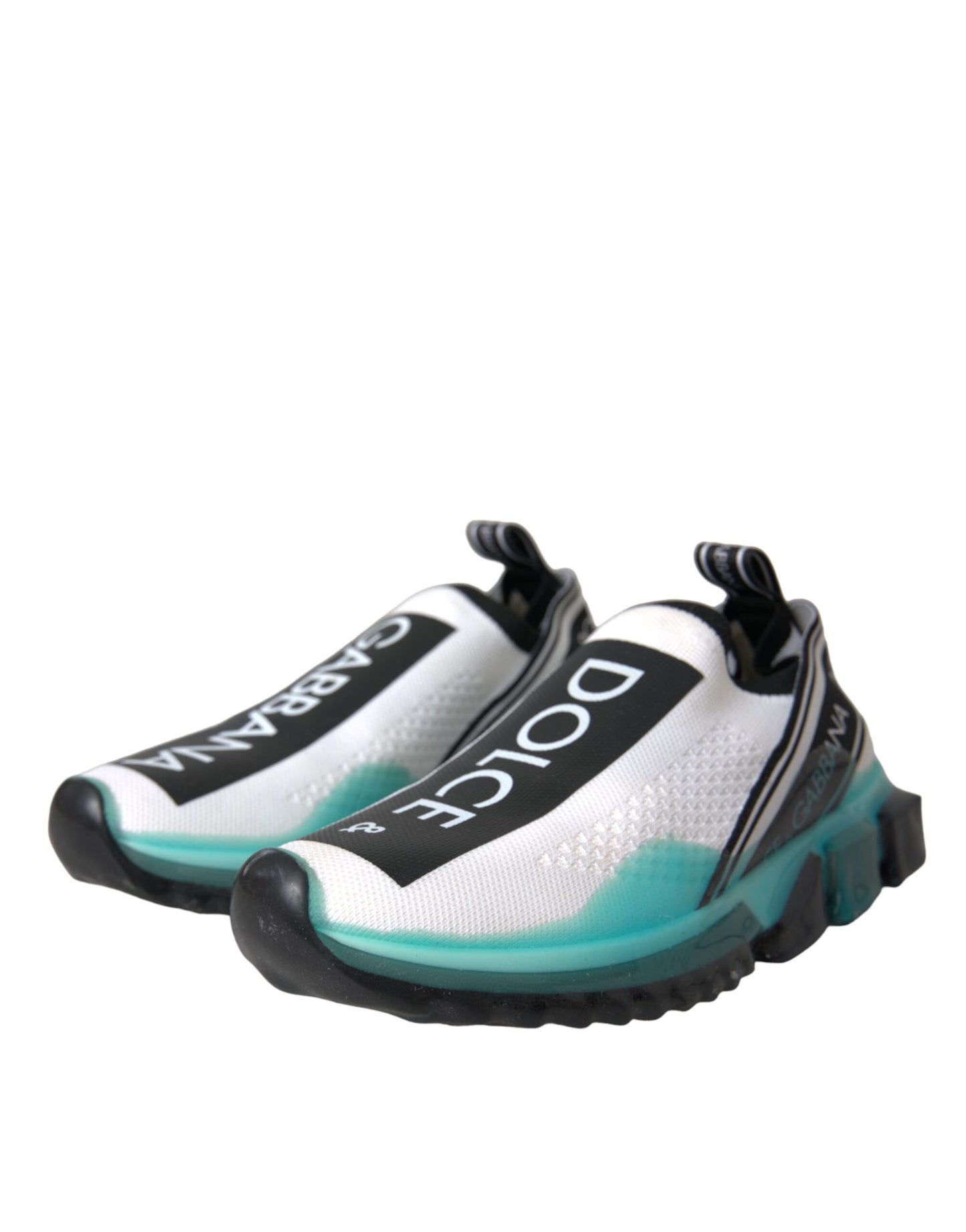 Dolce & Gabbana Negro Blanco Azul Slip On Sorrento Zapatillas Zapatos