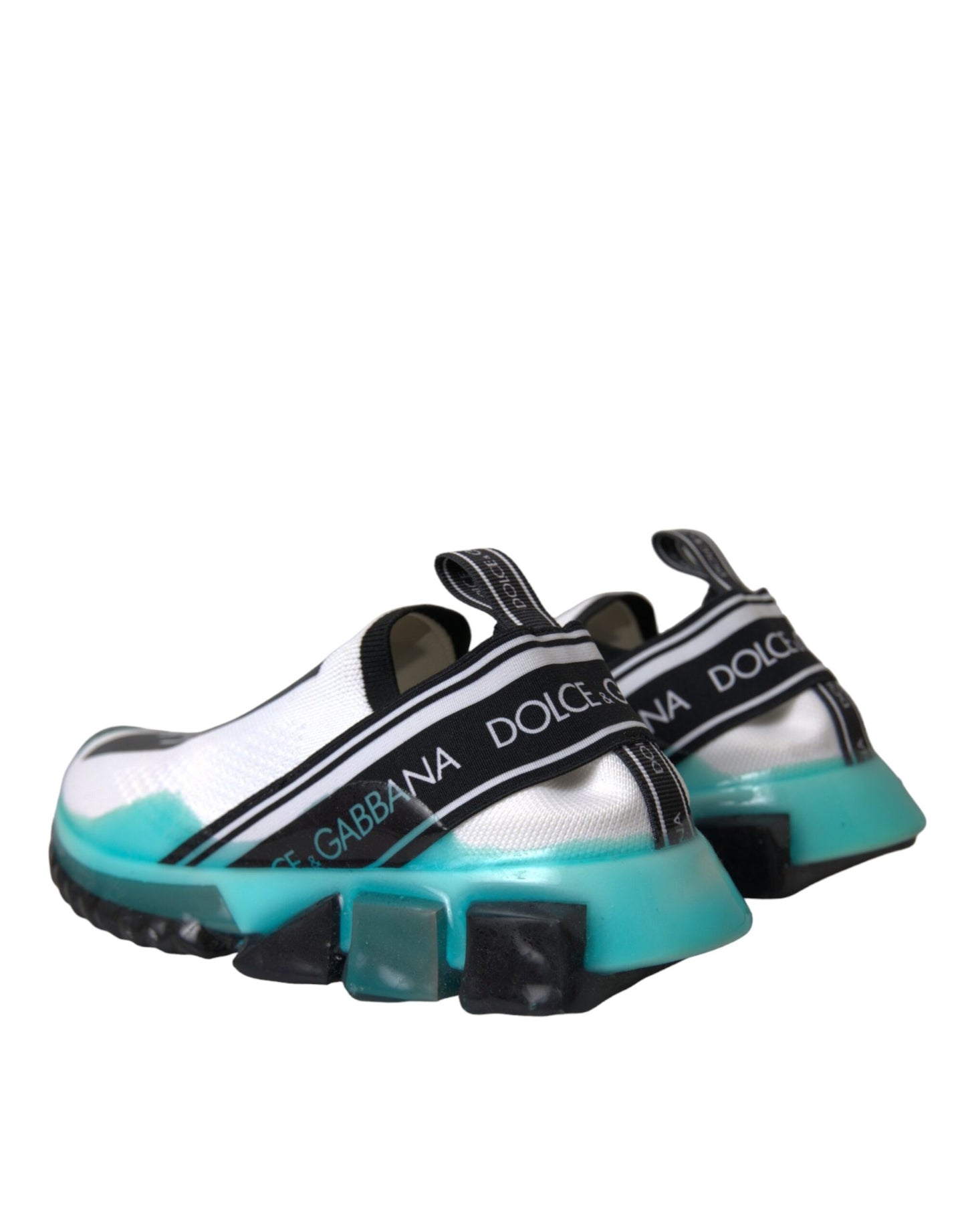 Dolce & Gabbana Negro Blanco Azul Slip On Sorrento Zapatillas Zapatos