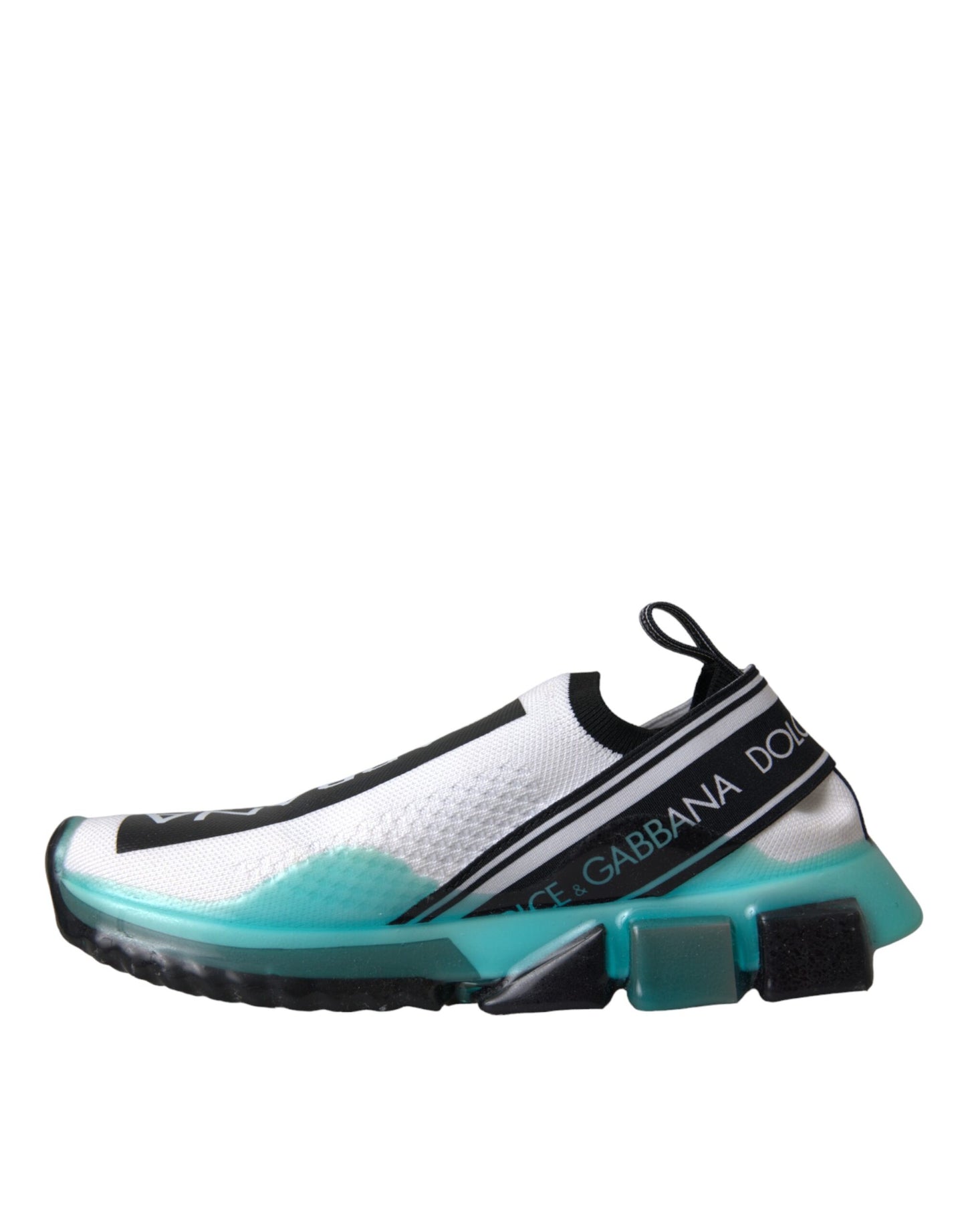 Dolce & Gabbana Negro Blanco Azul Slip On Sorrento Zapatillas Zapatos