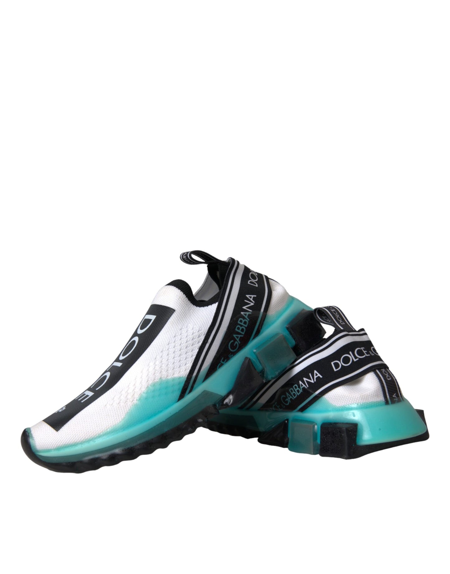 Dolce & Gabbana Negro Blanco Azul Slip On Sorrento Zapatillas Zapatos