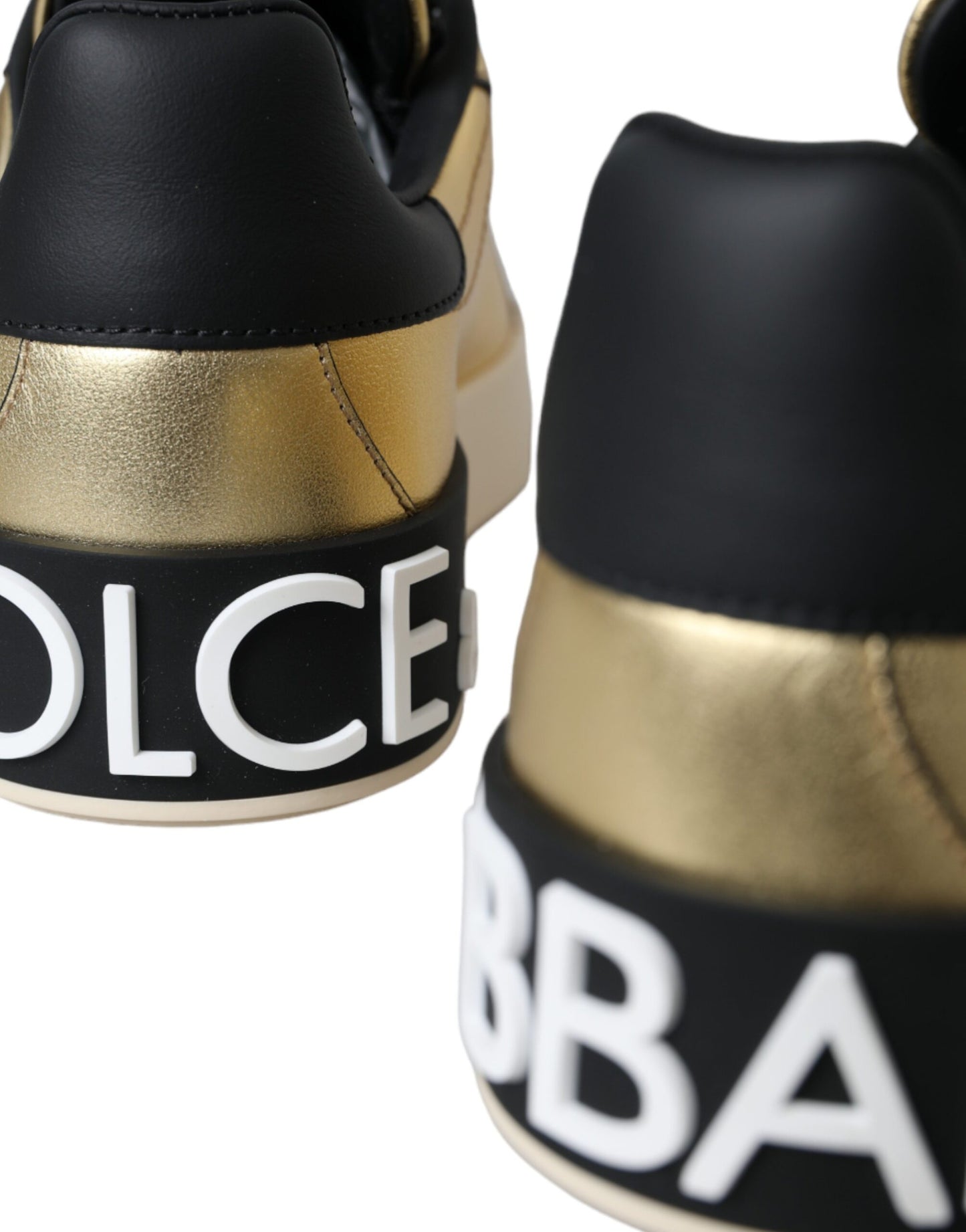 Dolce & Gabbana Zapatillas Portofino De Piel De Becerro Doradas Mujer Zapatos