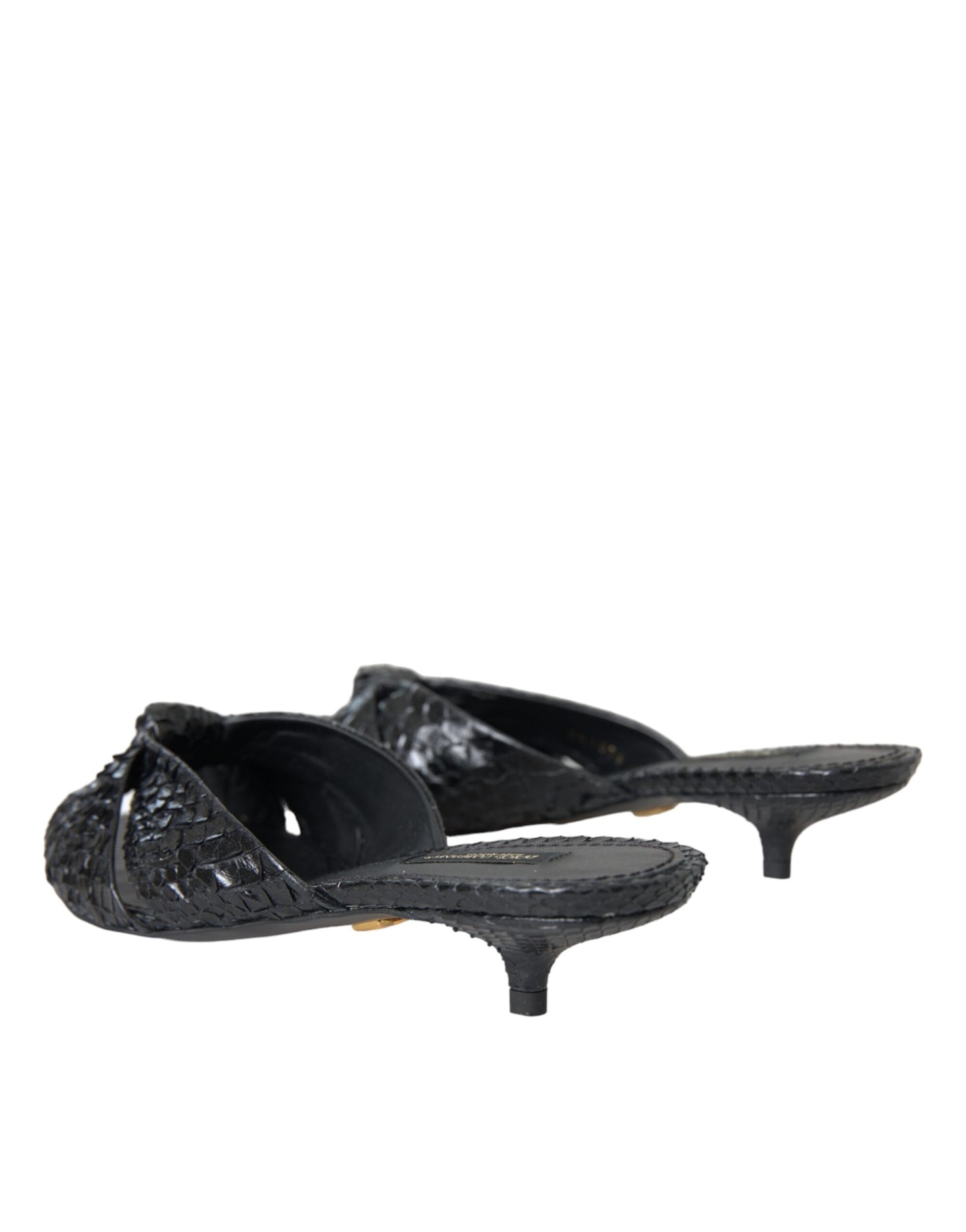 Dolce & Gabbana Zapatos con tacón de cuero exótico negro
