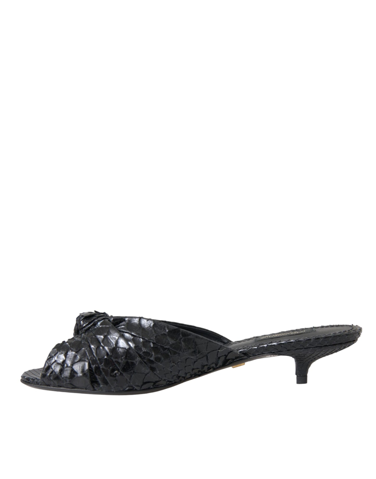 Dolce & Gabbana Zapatos con tacón de cuero exótico negro