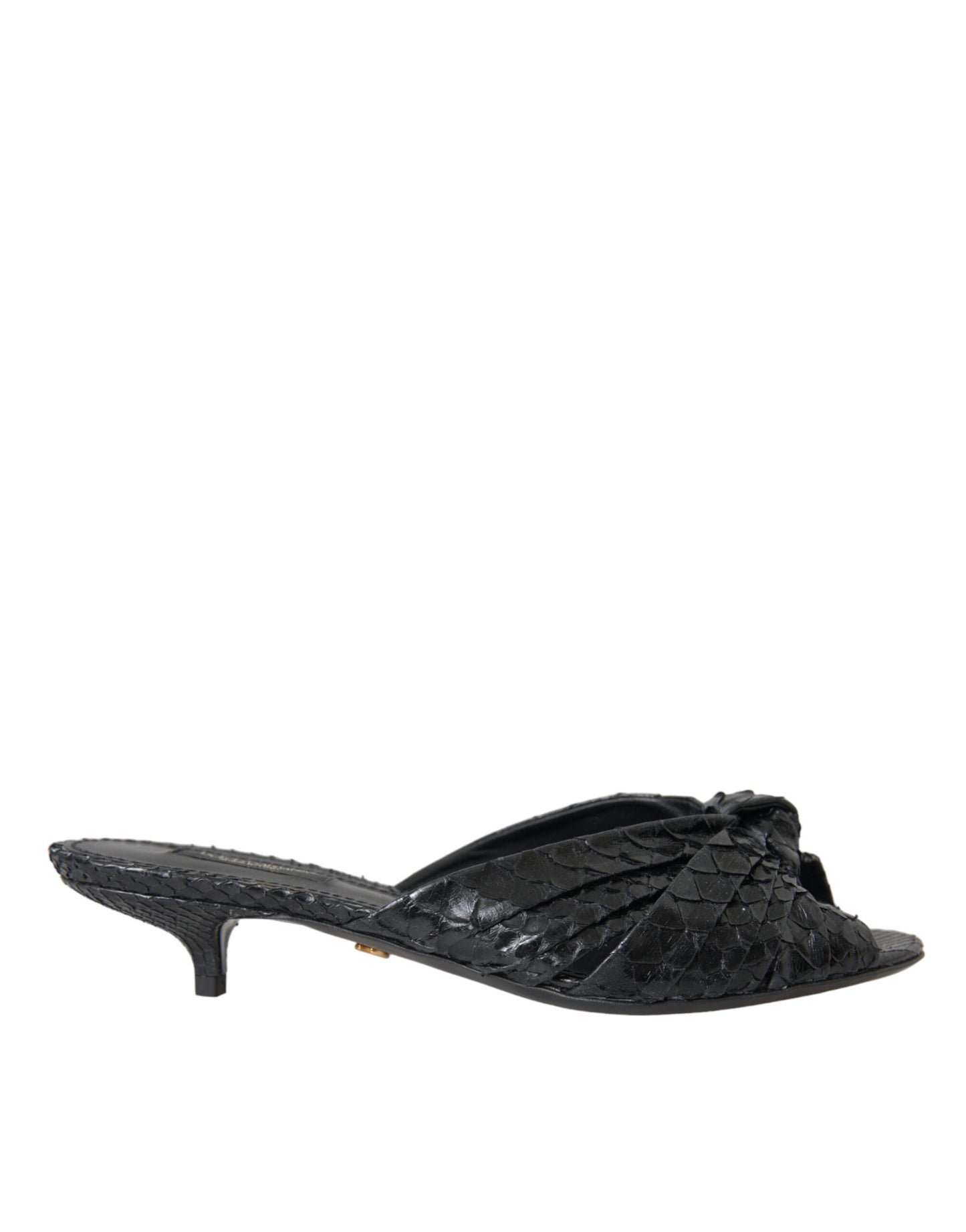 Dolce & Gabbana Zapatos con tacón de cuero exótico negro