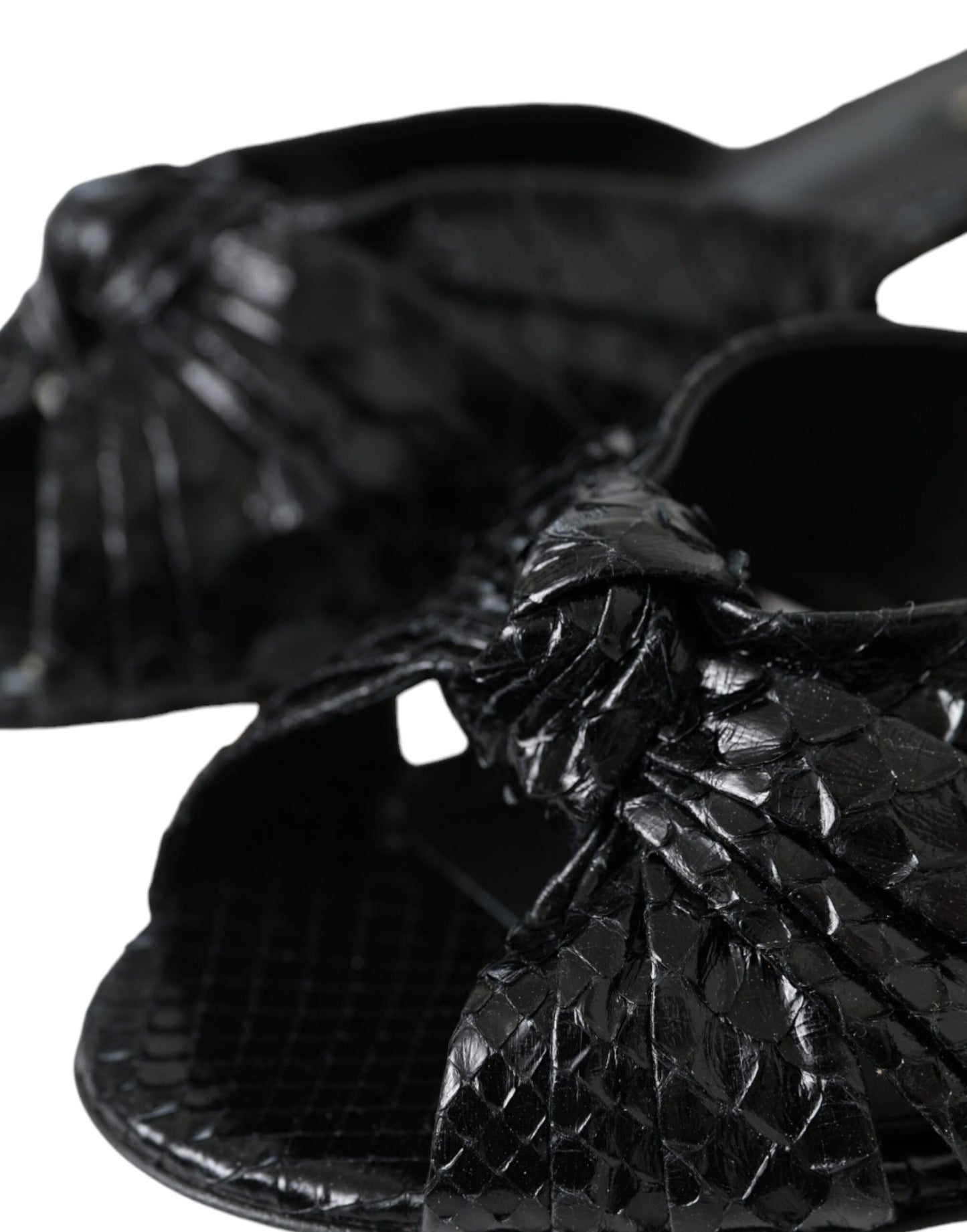 Dolce & Gabbana Zapatos con tacón de cuero exótico negro