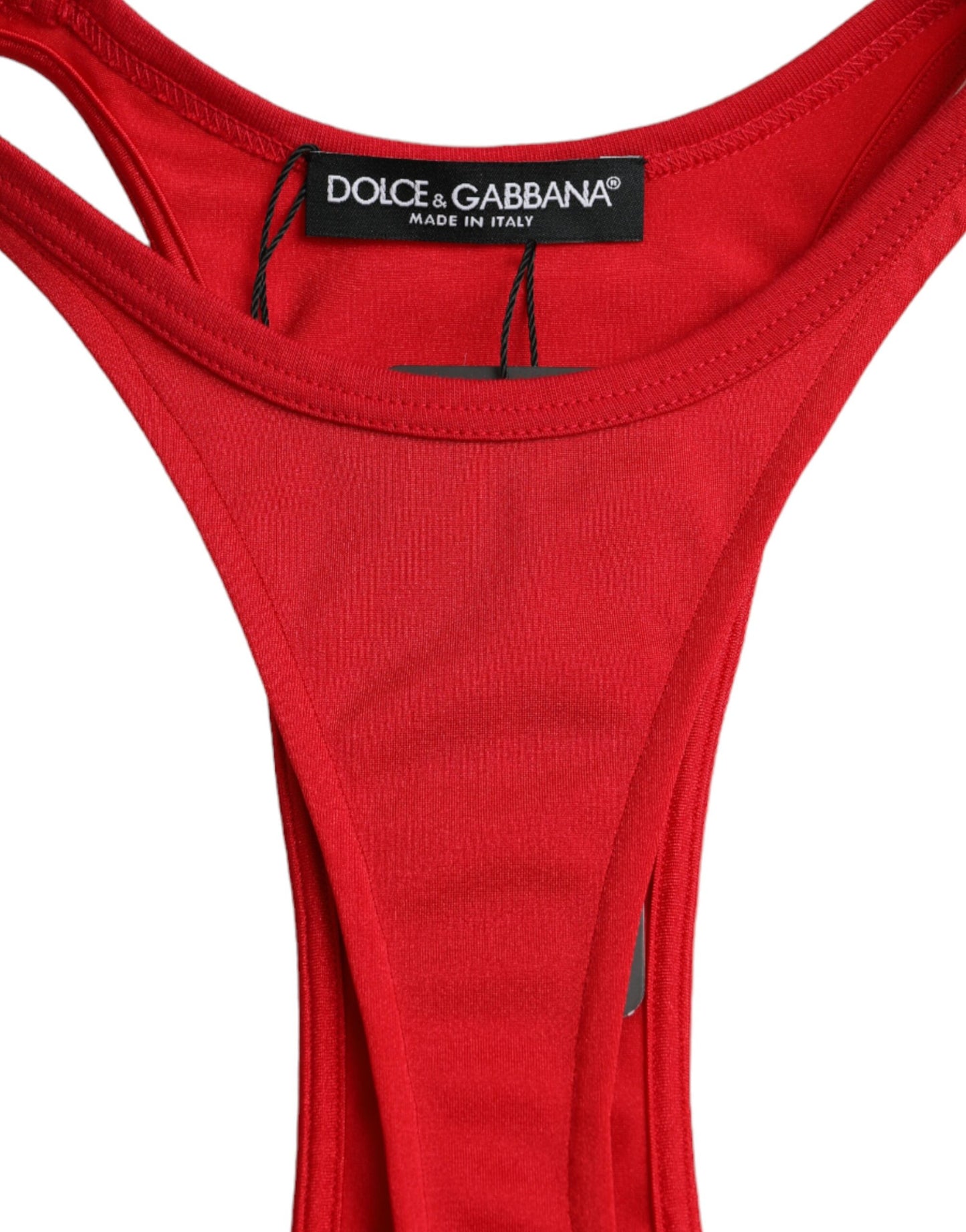Dolce & Gabbana Minivestido tubo ajustado elástico de nailon rojo