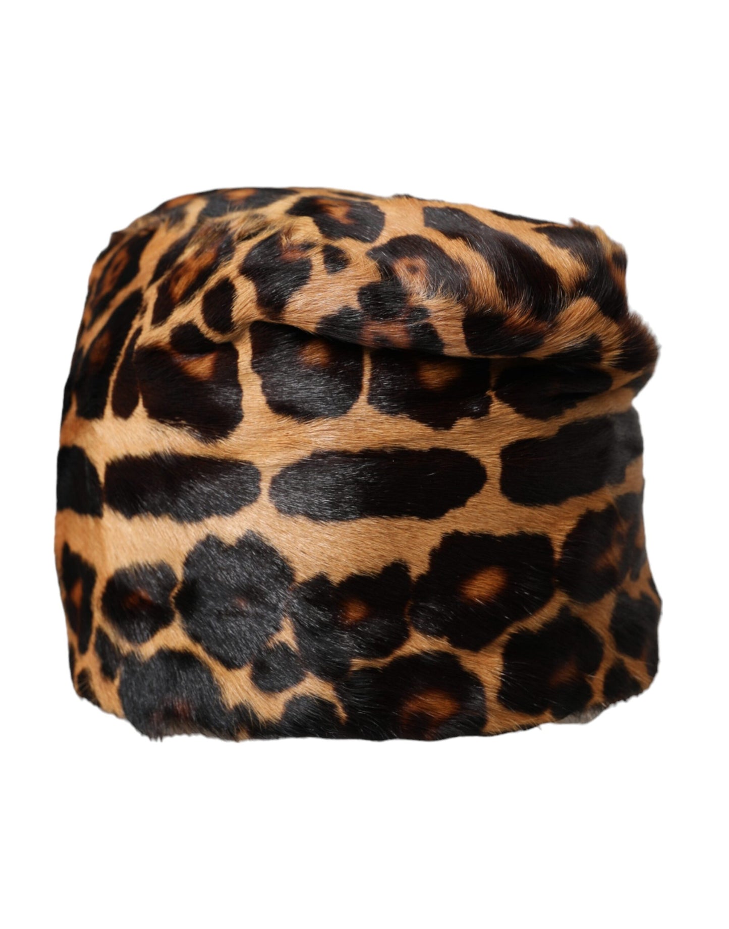 Dolce & Gabbana Sombrero de pescador de mujer de piel de leopardo marrón