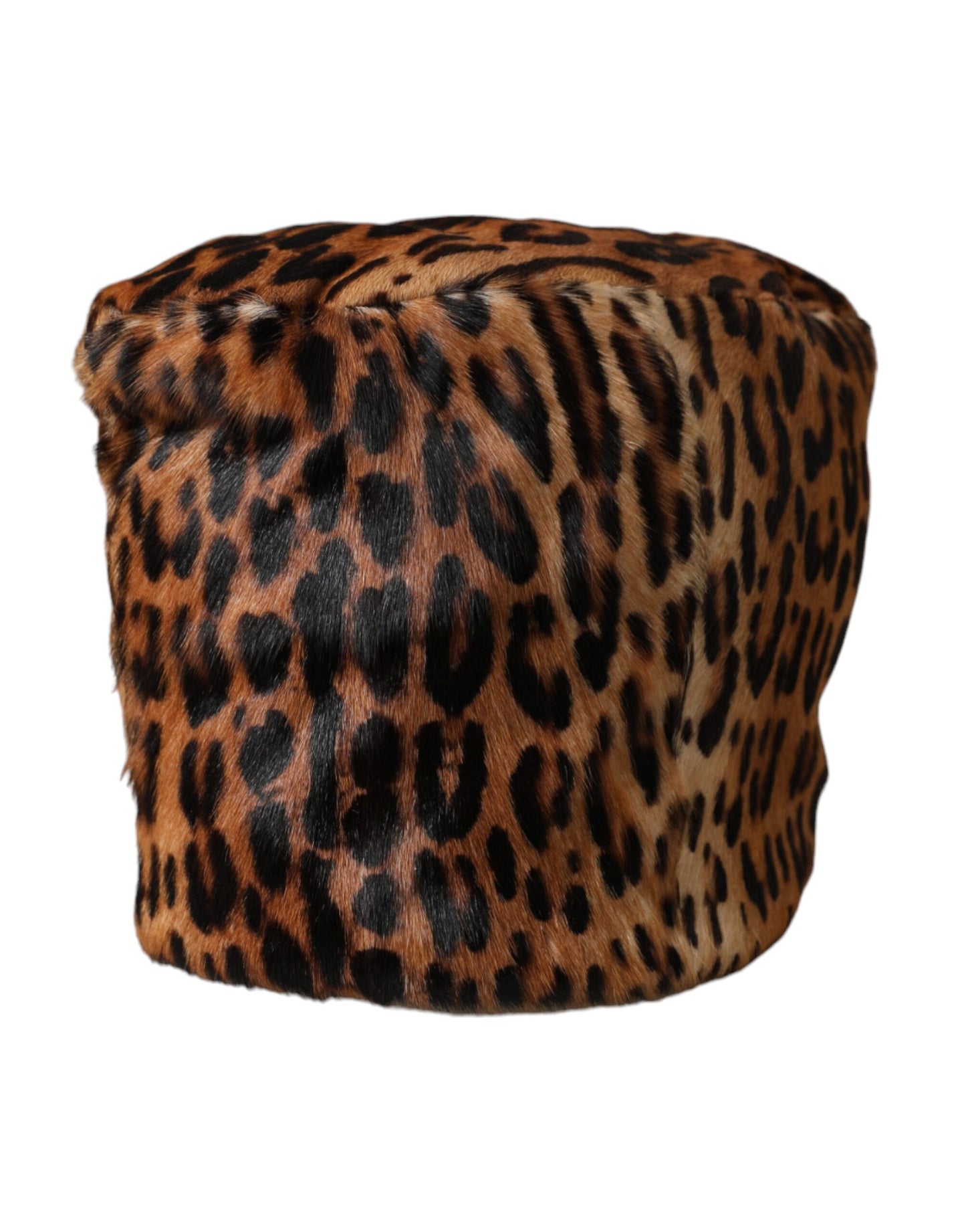 Dolce & Gabbana Sombrero de pescador de mujer de piel de leopardo marrón