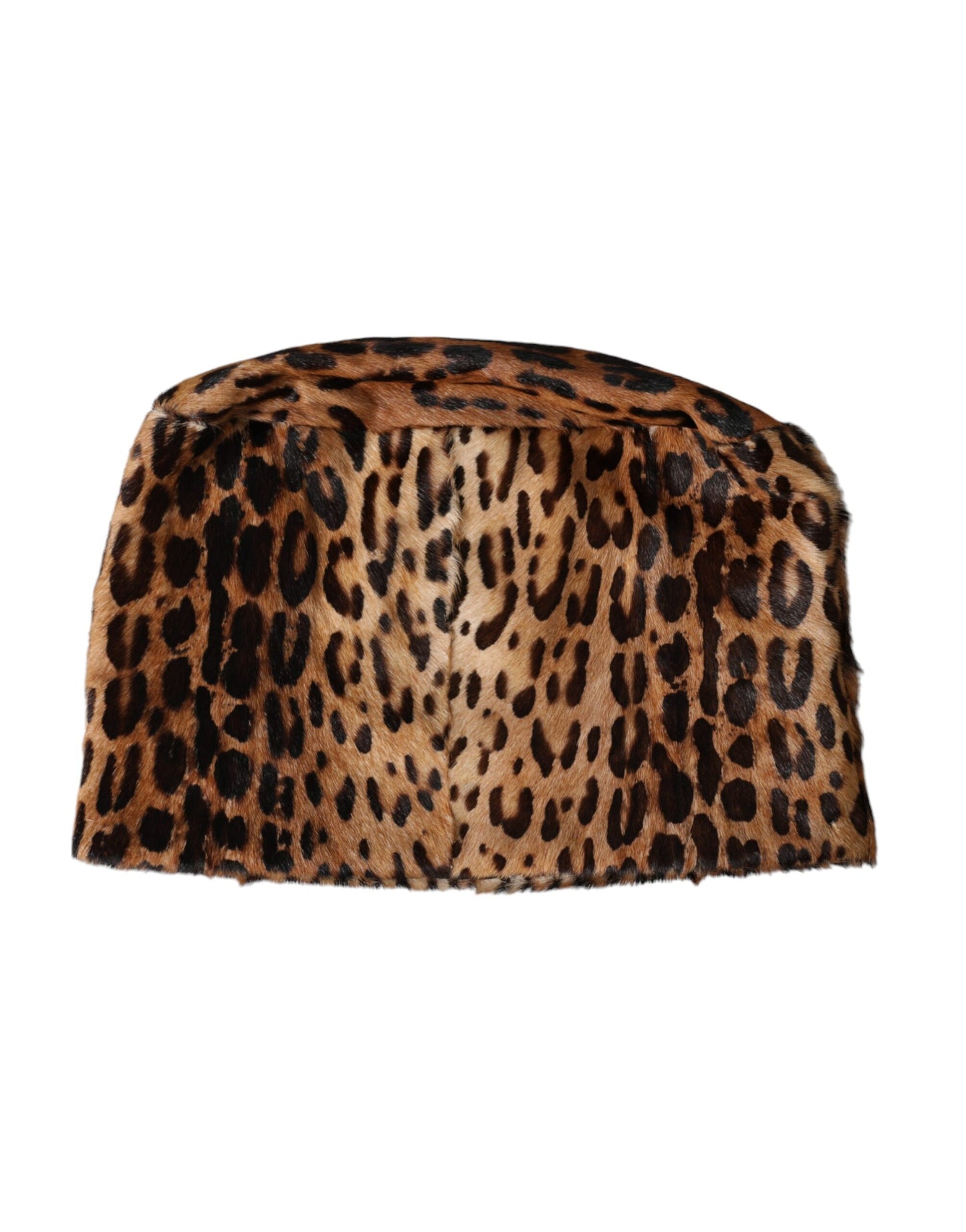 Dolce & Gabbana Sombrero de pescador de mujer de piel de leopardo marrón
