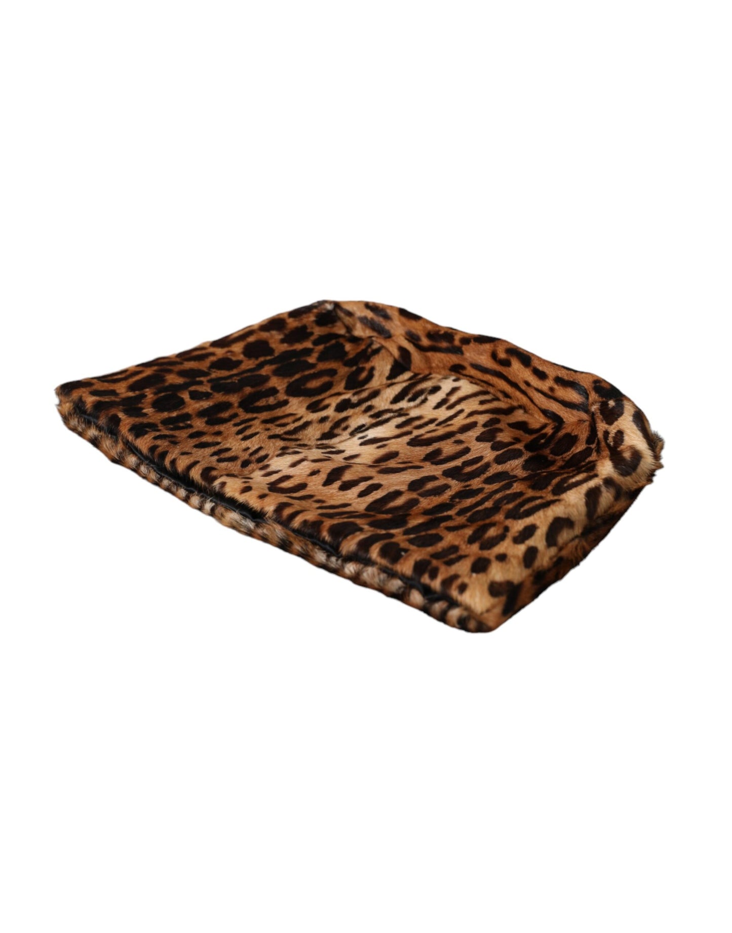Dolce & Gabbana Sombrero de pescador de mujer de piel de leopardo marrón