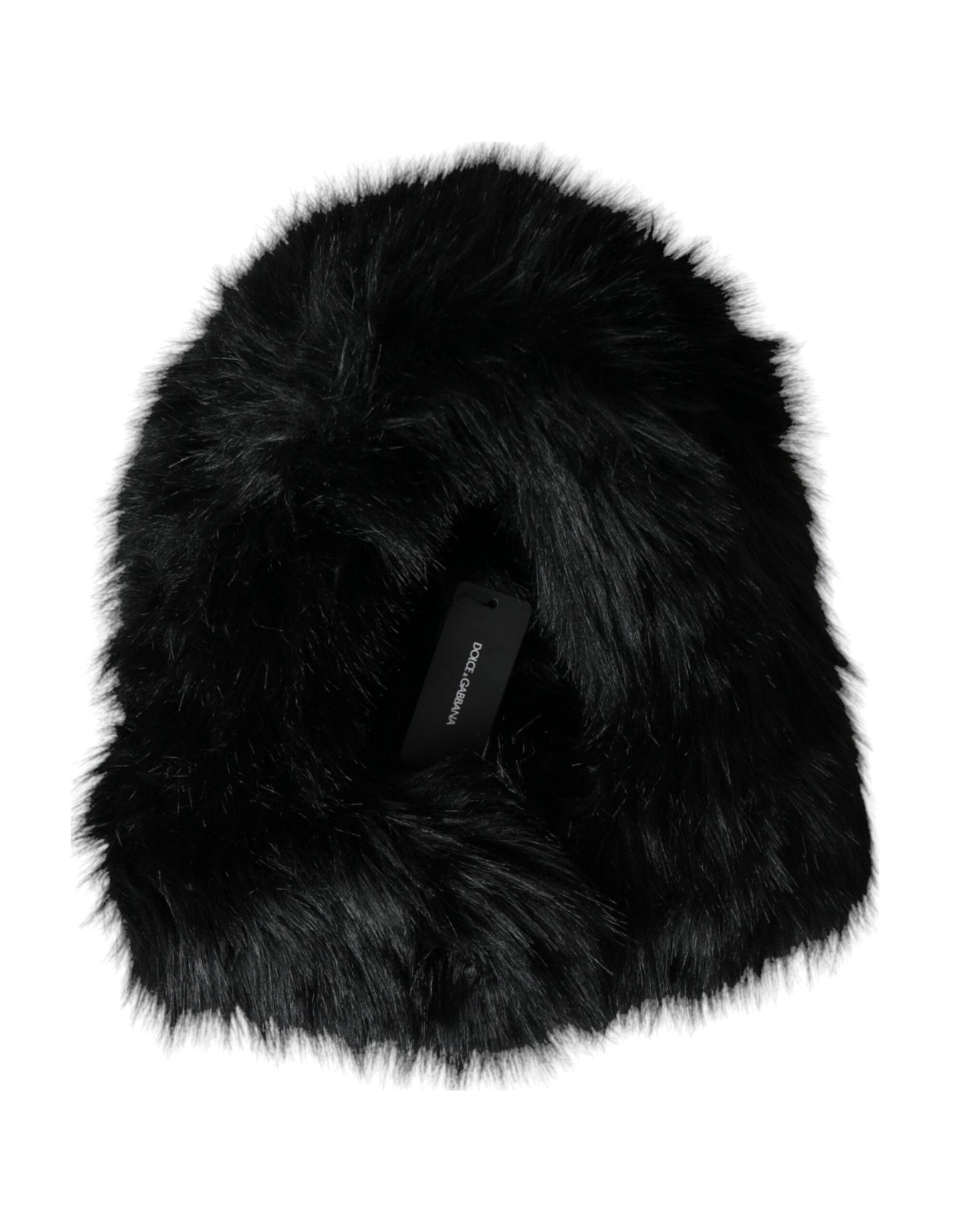 Dolce & Gabbana Gorro cruzado de piel sintética negro para toda la cabeza