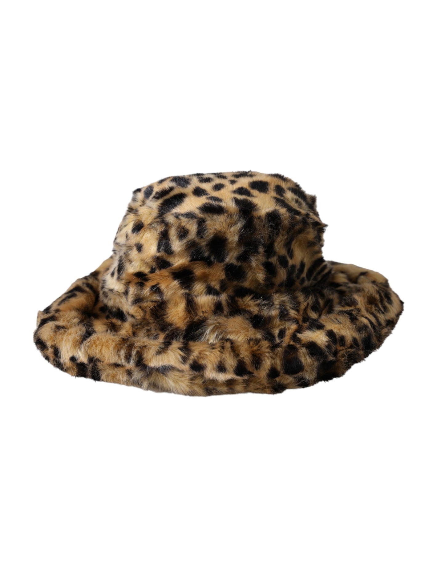 Dolce & Gabbana Sombrero de pescador de mujer de piel de leopardo marrón