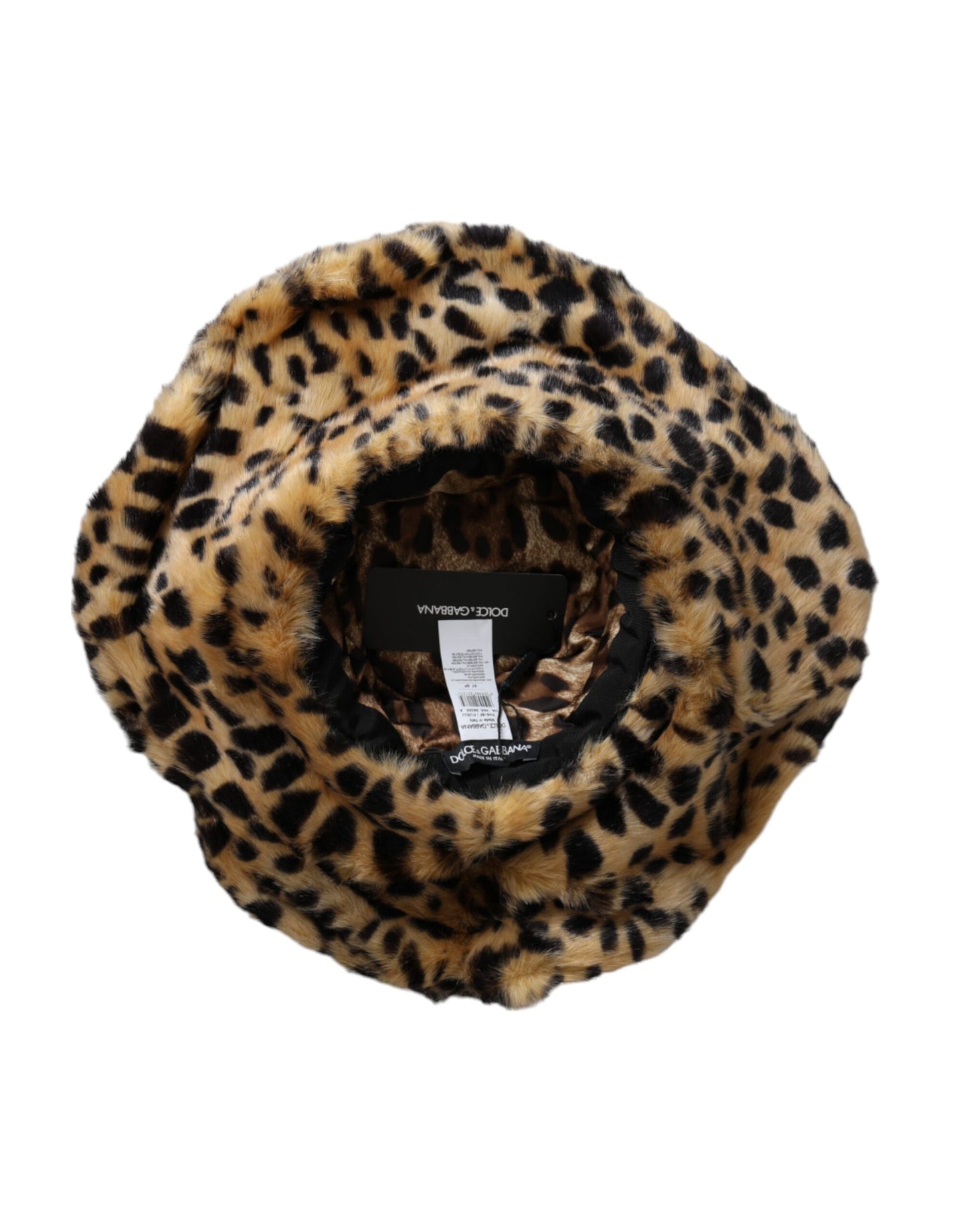 Dolce & Gabbana Sombrero de pescador de mujer de piel de leopardo marrón