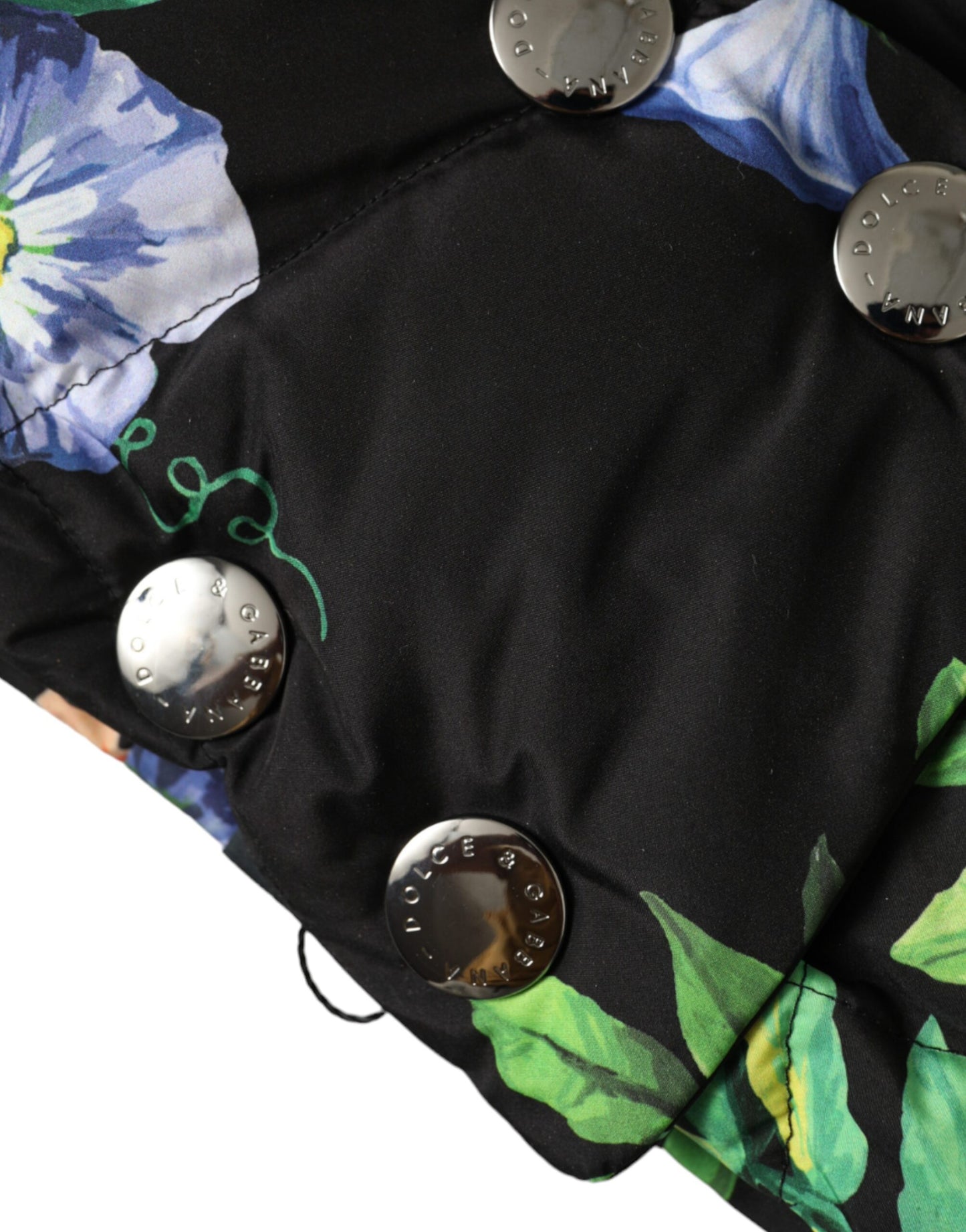 Dolce & Gabbana Gorro cruzado con estampado floral negro