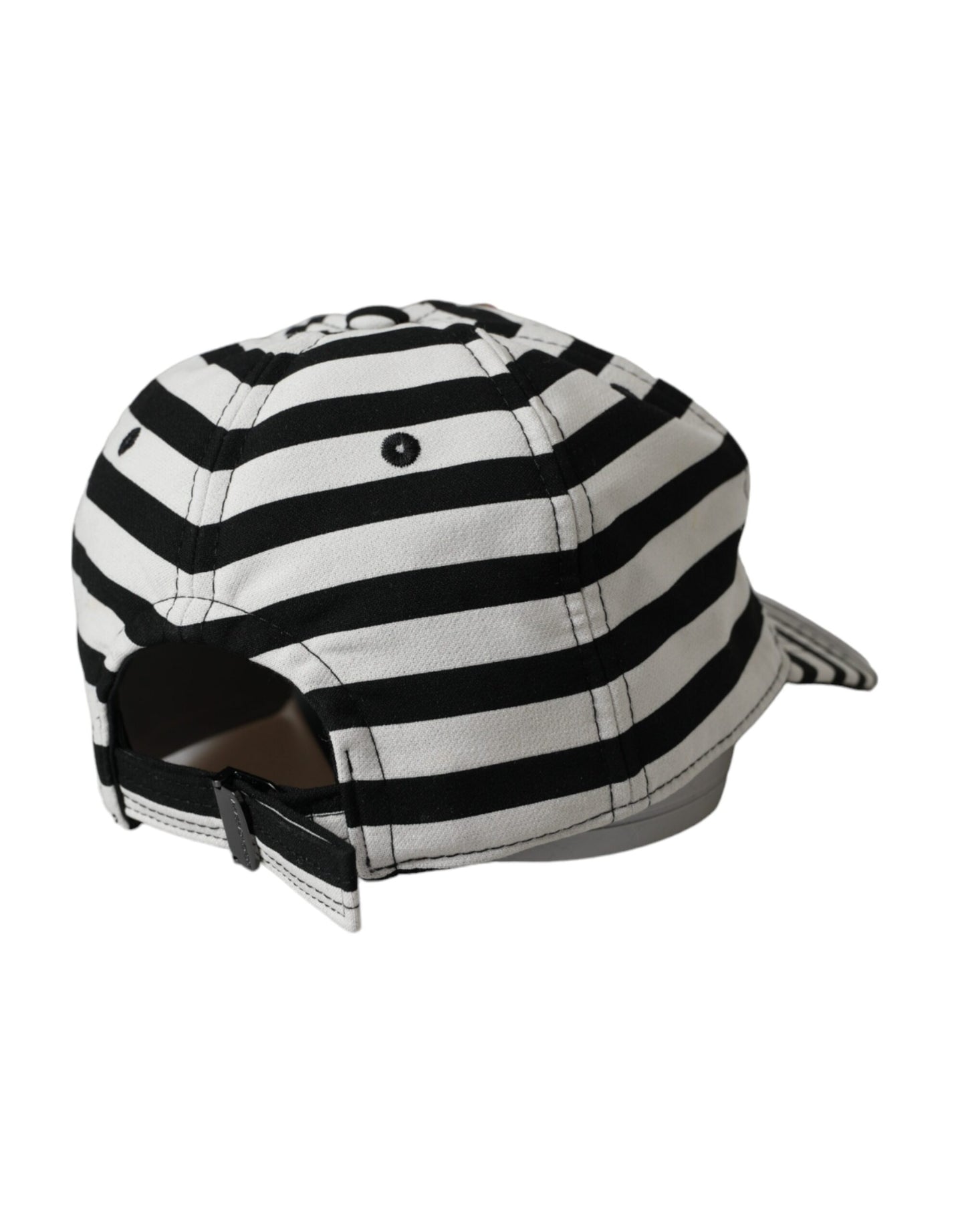 Dolce & Gabbana Gorra De Béisbol Con Aplique De Corazón Amore De Rayas Blancas Y Negras