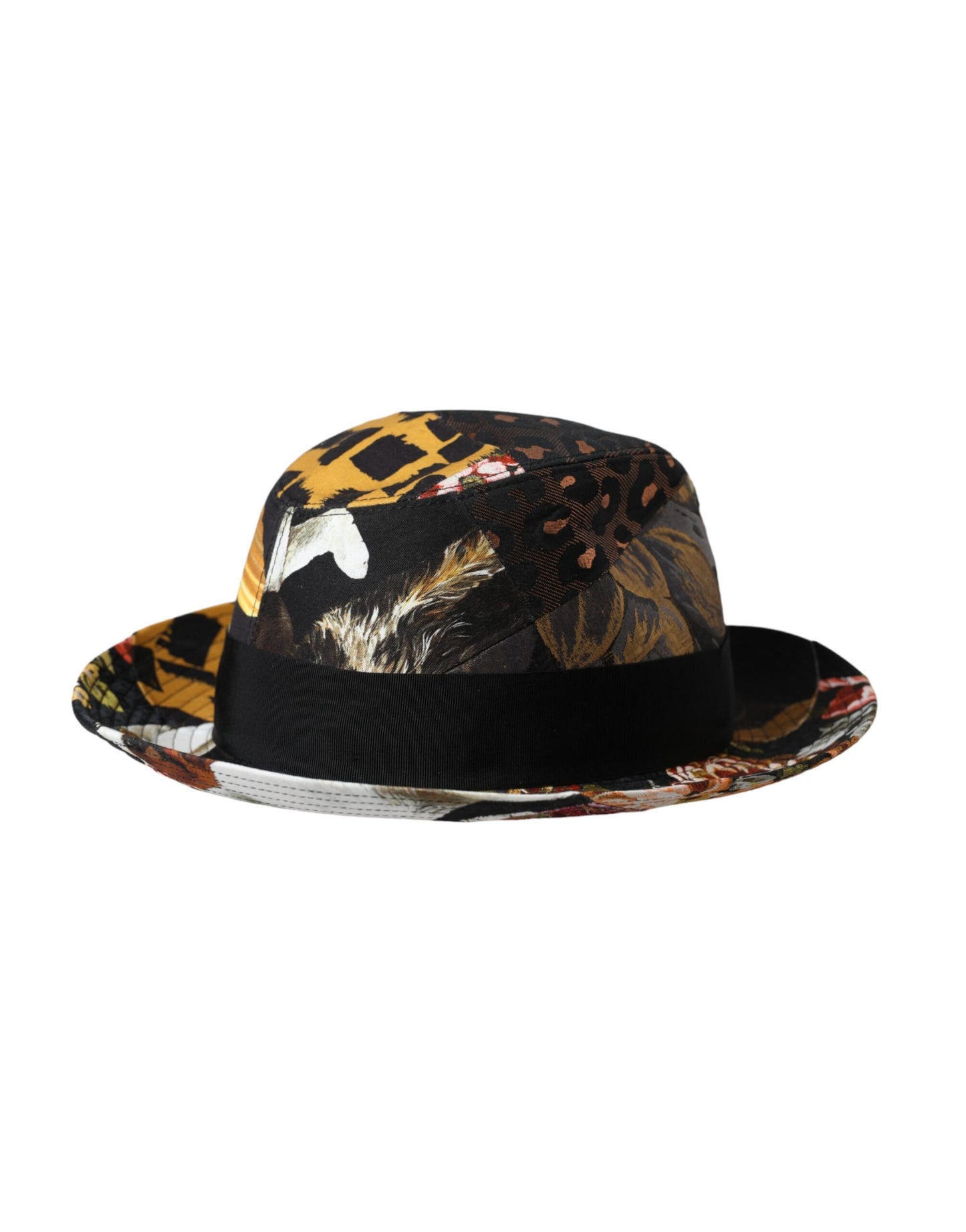 Dolce & Gabbana Sombrero Fedora de ala ancha con patchwork multicolor para mujer