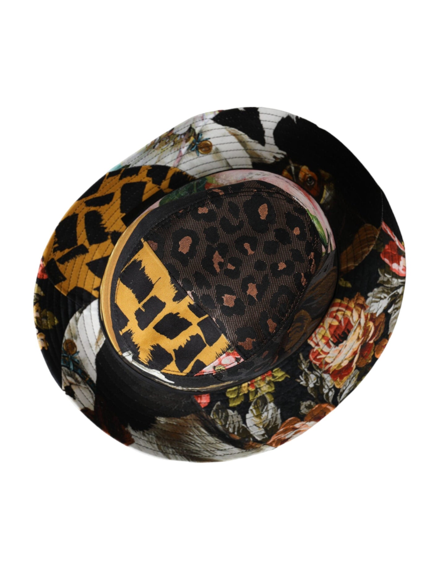Dolce & Gabbana Sombrero Fedora de ala ancha con patchwork multicolor para mujer