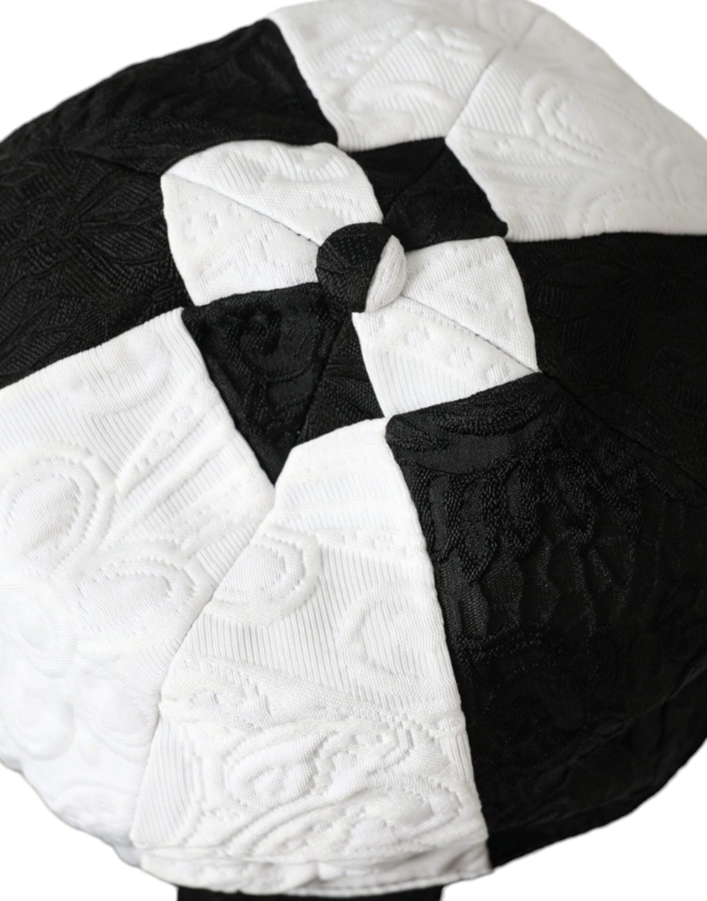 Dolce & Gabbana Sombrero flexible de ala ancha a cuadros blanco y negro