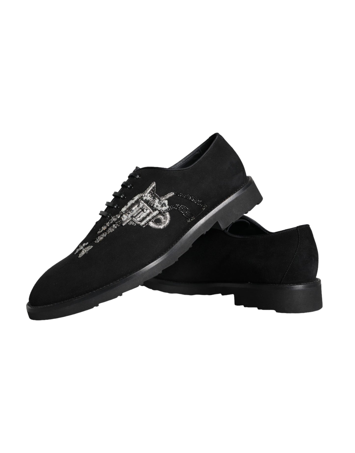 Dolce & Gabbana Zapatos formales con cordones Sicilia de ante negro