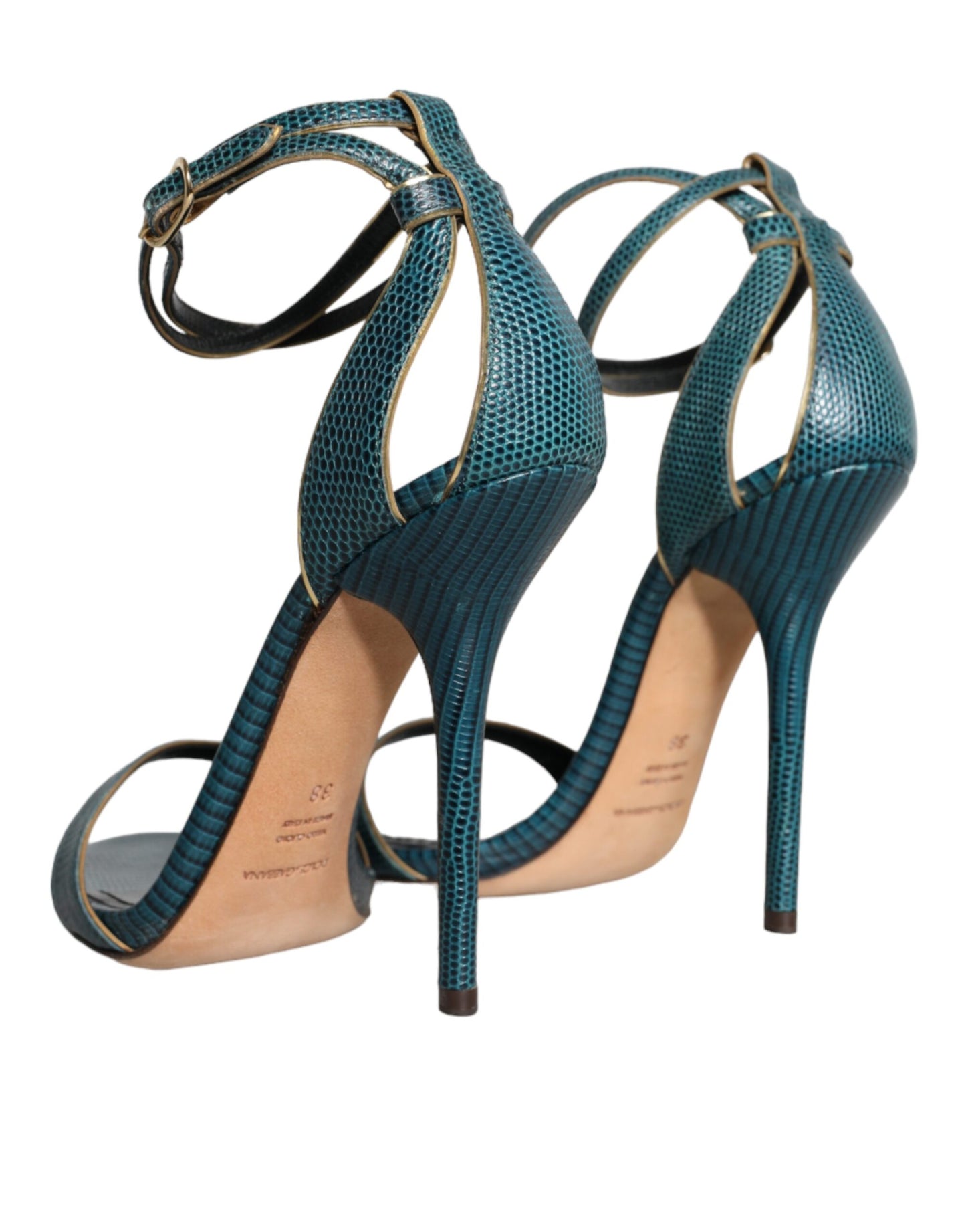 Dolce & Gabbana Zapatos Sandalias De Tacón De Piel De Becerro Verde Oscuro