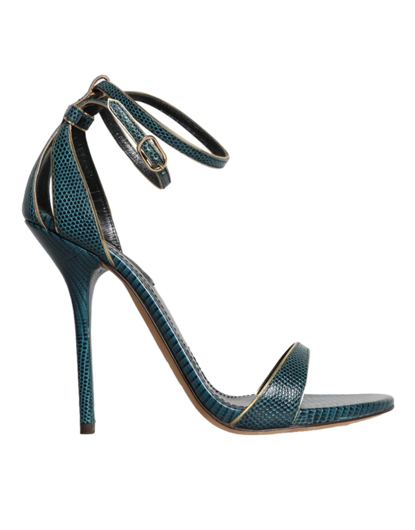 Dolce & Gabbana Zapatos Sandalias De Tacón De Piel De Becerro Verde Oscuro
