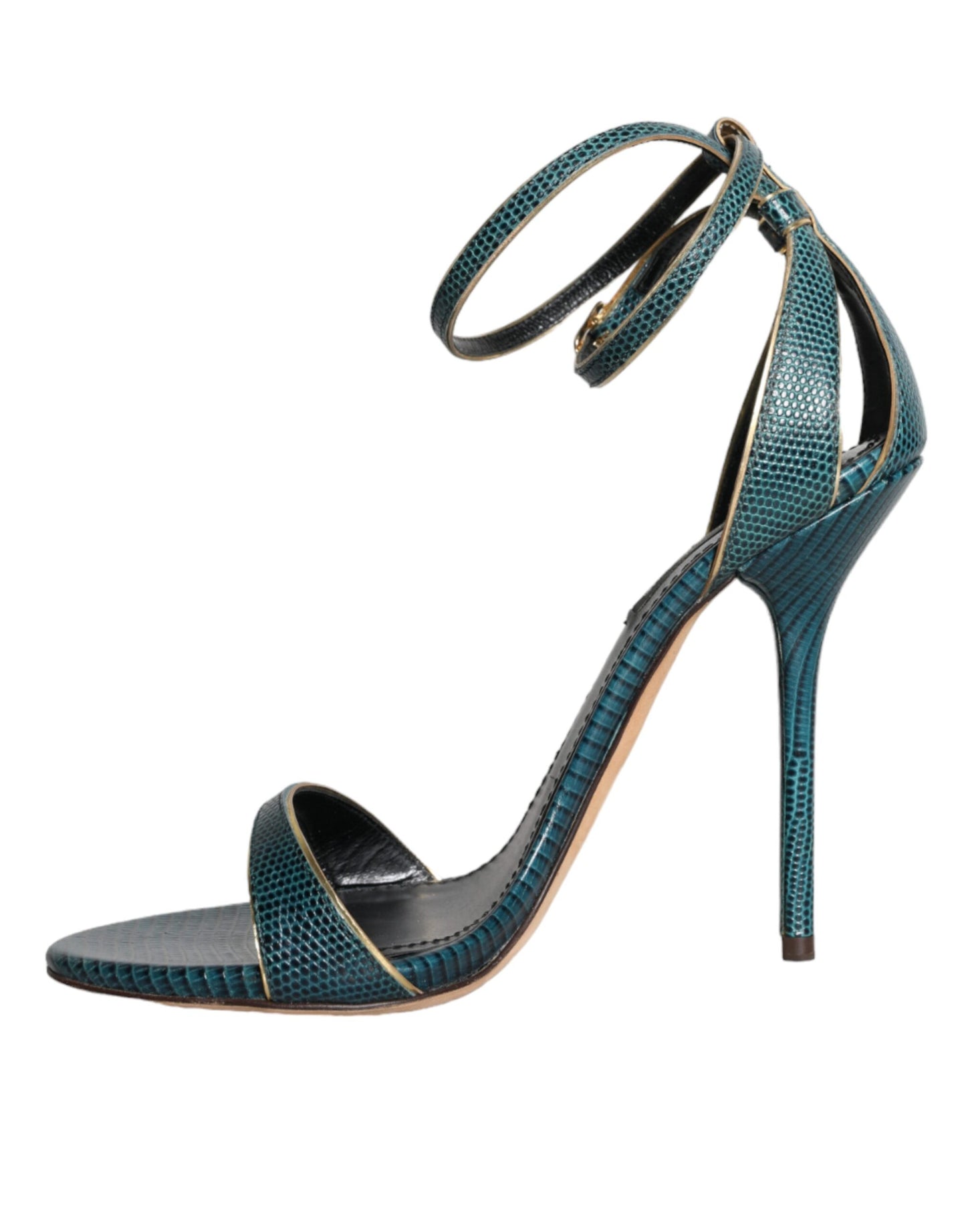 Dolce & Gabbana Zapatos Sandalias De Tacón De Piel De Becerro Verde Oscuro