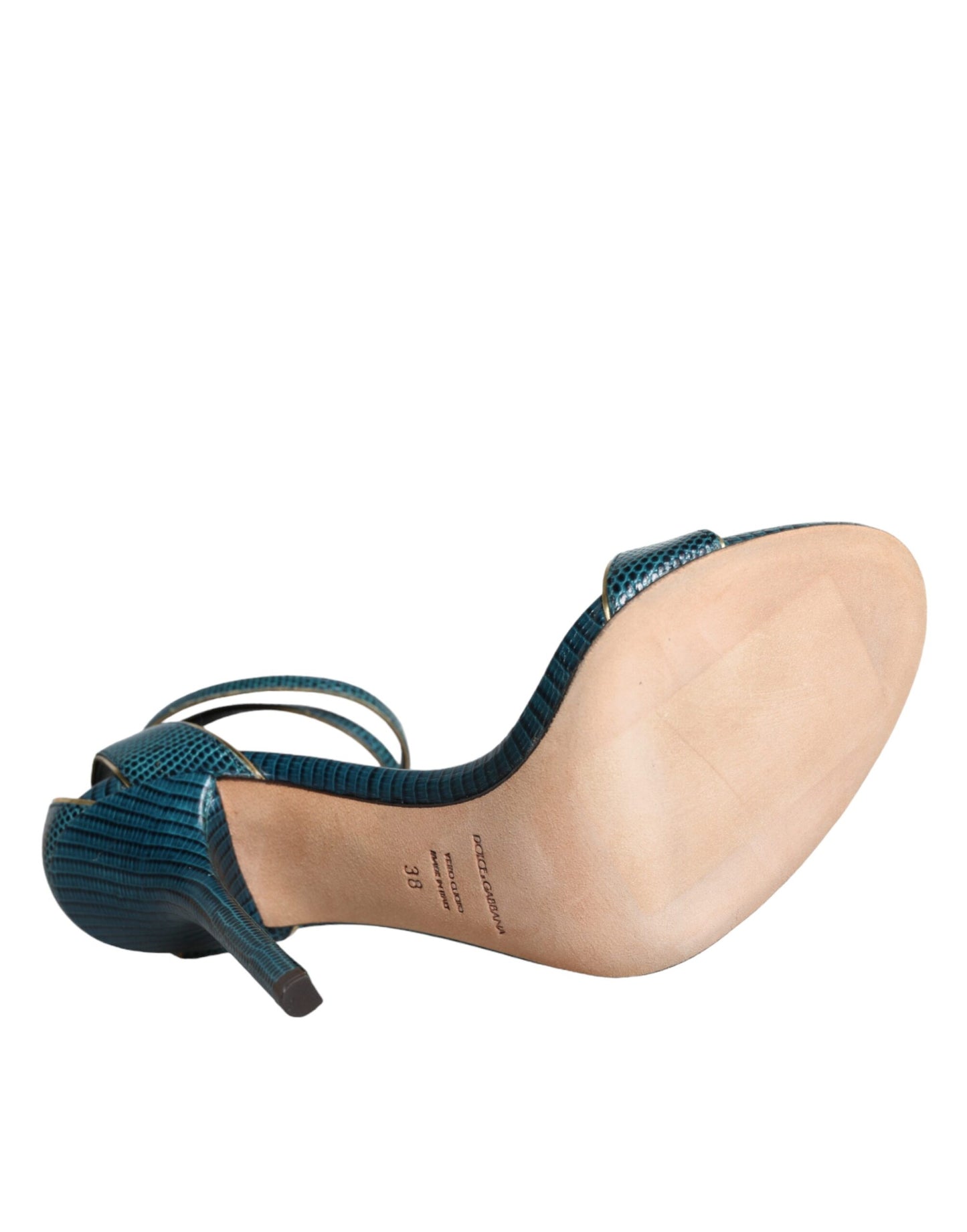 Dolce & Gabbana Zapatos Sandalias De Tacón De Piel De Becerro Verde Oscuro