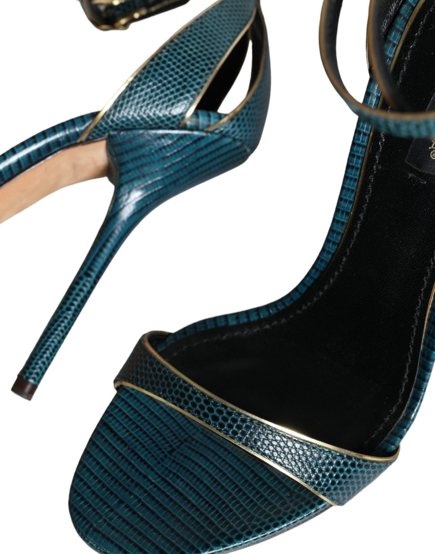 Dolce & Gabbana Zapatos Sandalias De Tacón De Piel De Becerro Verde Oscuro