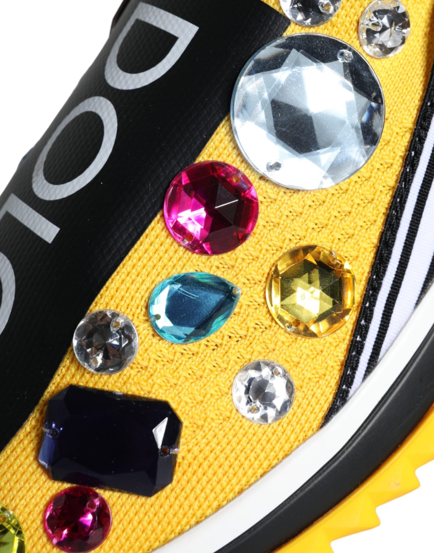 Dolce & Gabbana Zapatillas De Deporte Con Cristales Sorrento Amarillos Zapatos Para Mujer