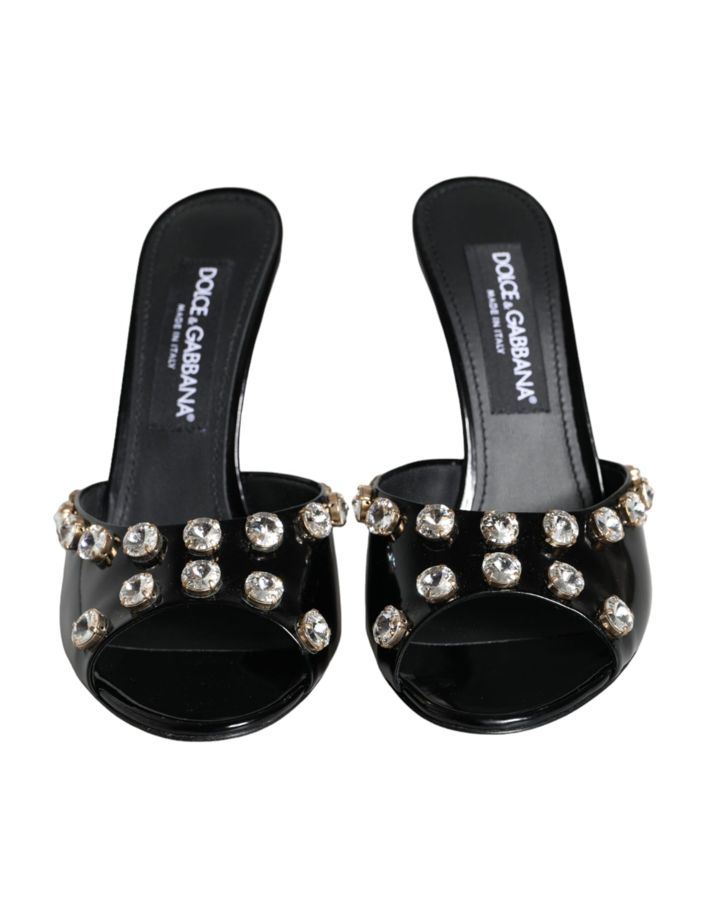 Dolce & Gabbana Tacones de cristal negros Sandalias Keira Zapatos