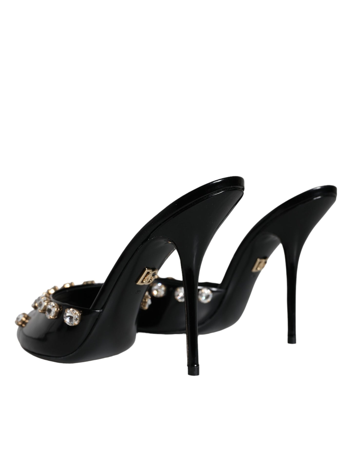 Dolce & Gabbana Tacones de cristal negros Sandalias Keira Zapatos