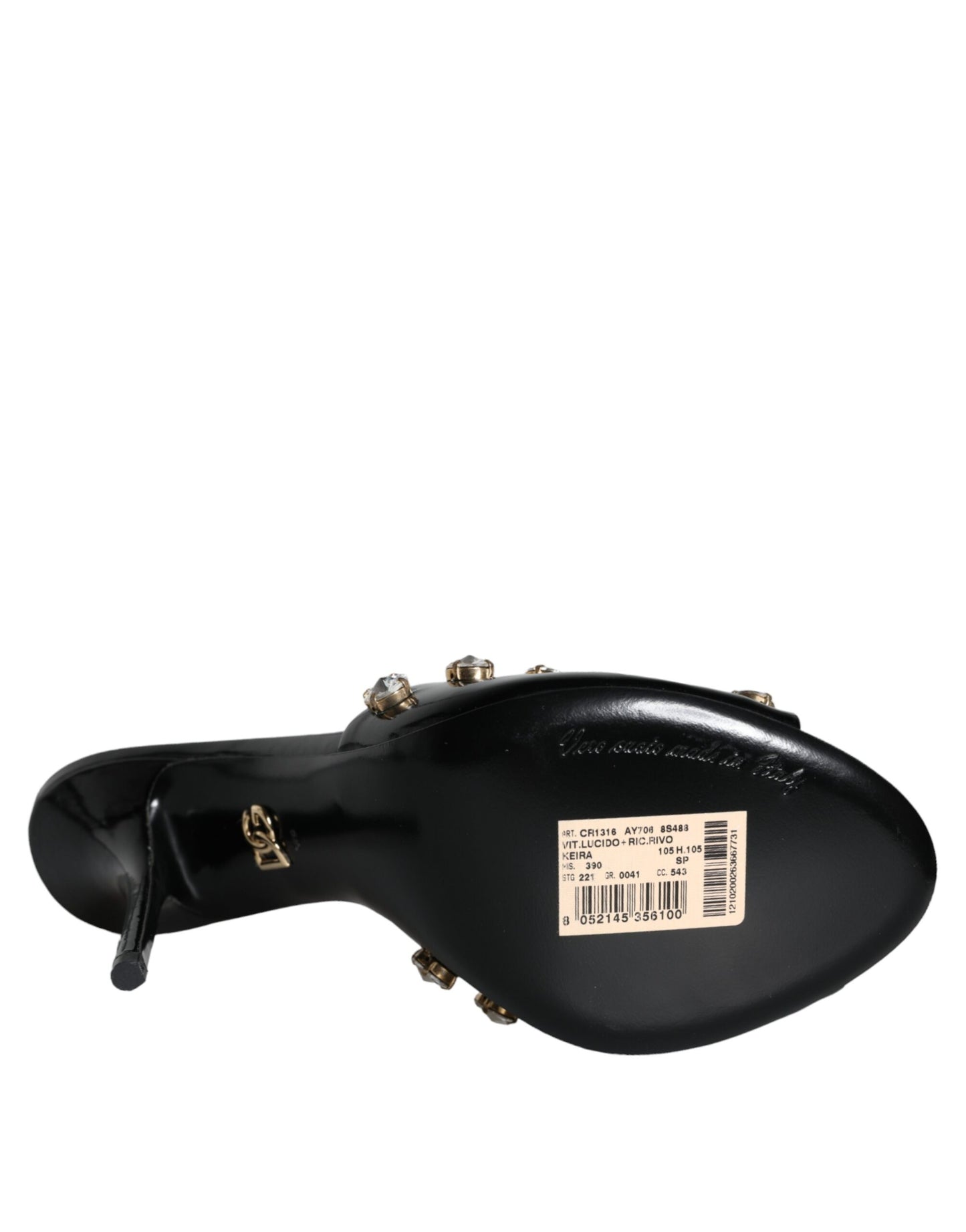 Dolce & Gabbana Tacones de cristal negros Sandalias Keira Zapatos