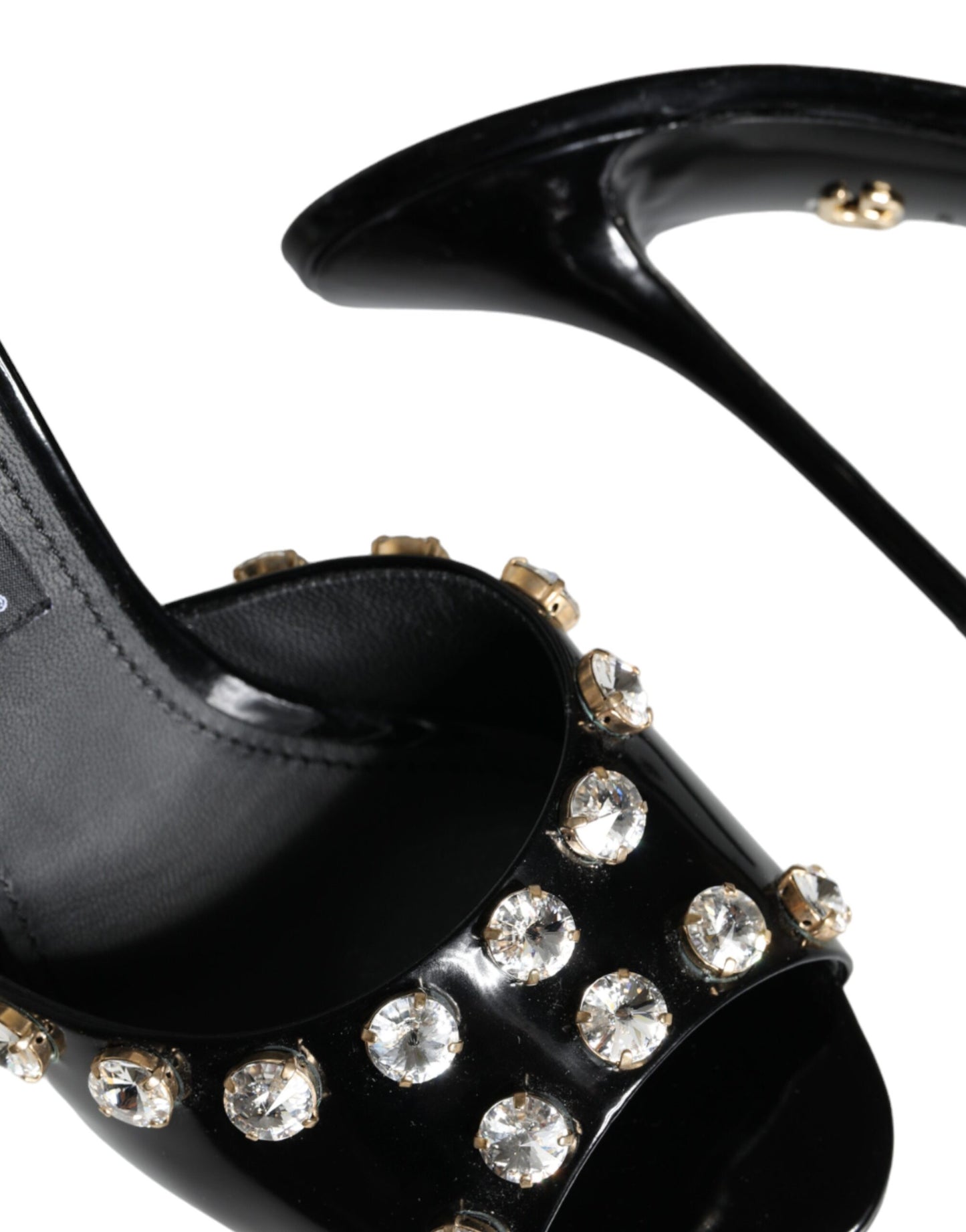 Dolce & Gabbana Tacones de cristal negros Sandalias Keira Zapatos