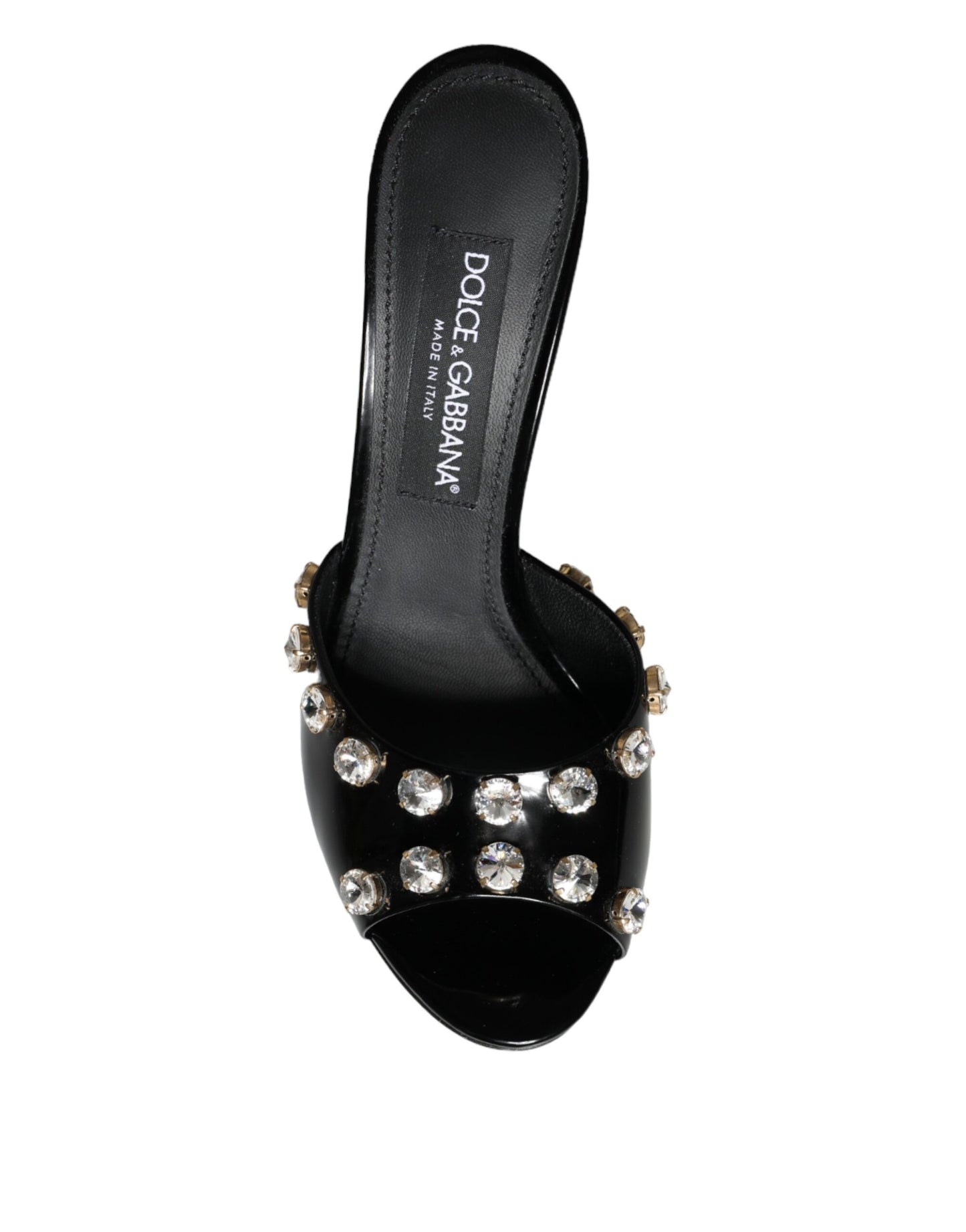 Dolce & Gabbana Tacones de cristal negros Sandalias Keira Zapatos