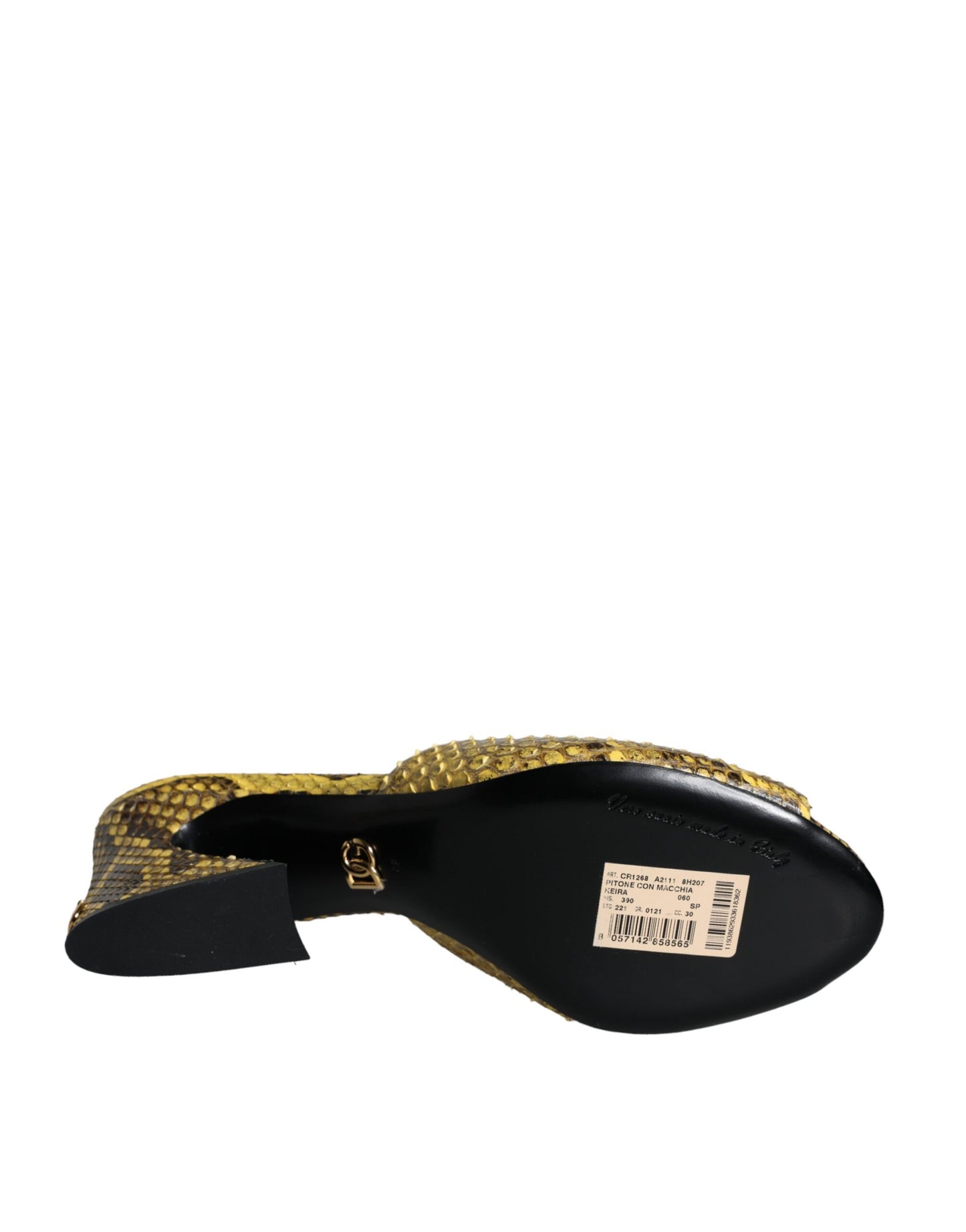 Dolce & Gabbana Zapatos tipo chanclas con tacón en bloque de cuero amarillo