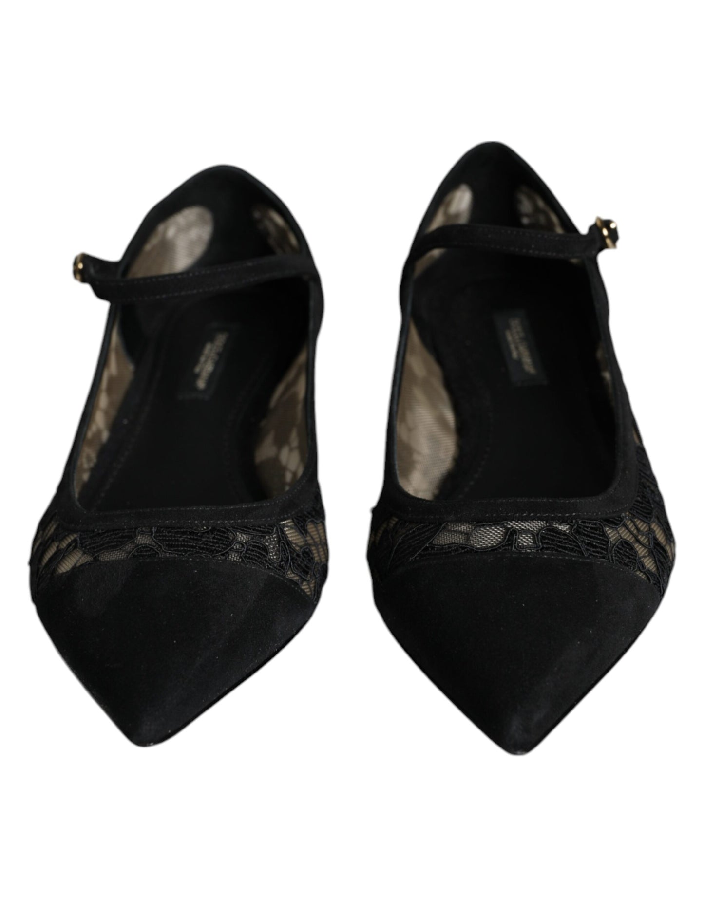 Dolce & Gabbana Zapatos planos Bellucci de encaje Taormina negros